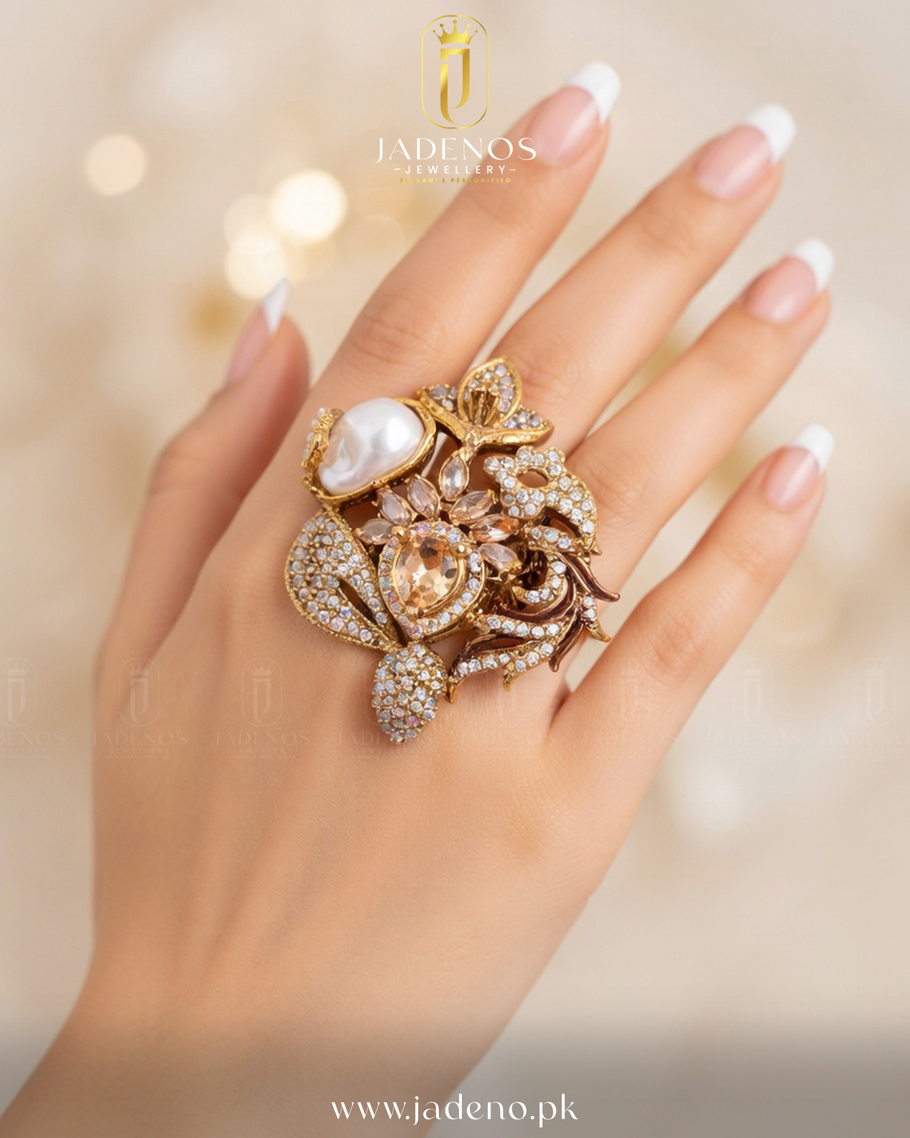 The Rani Royale MOP Adjustable Ring