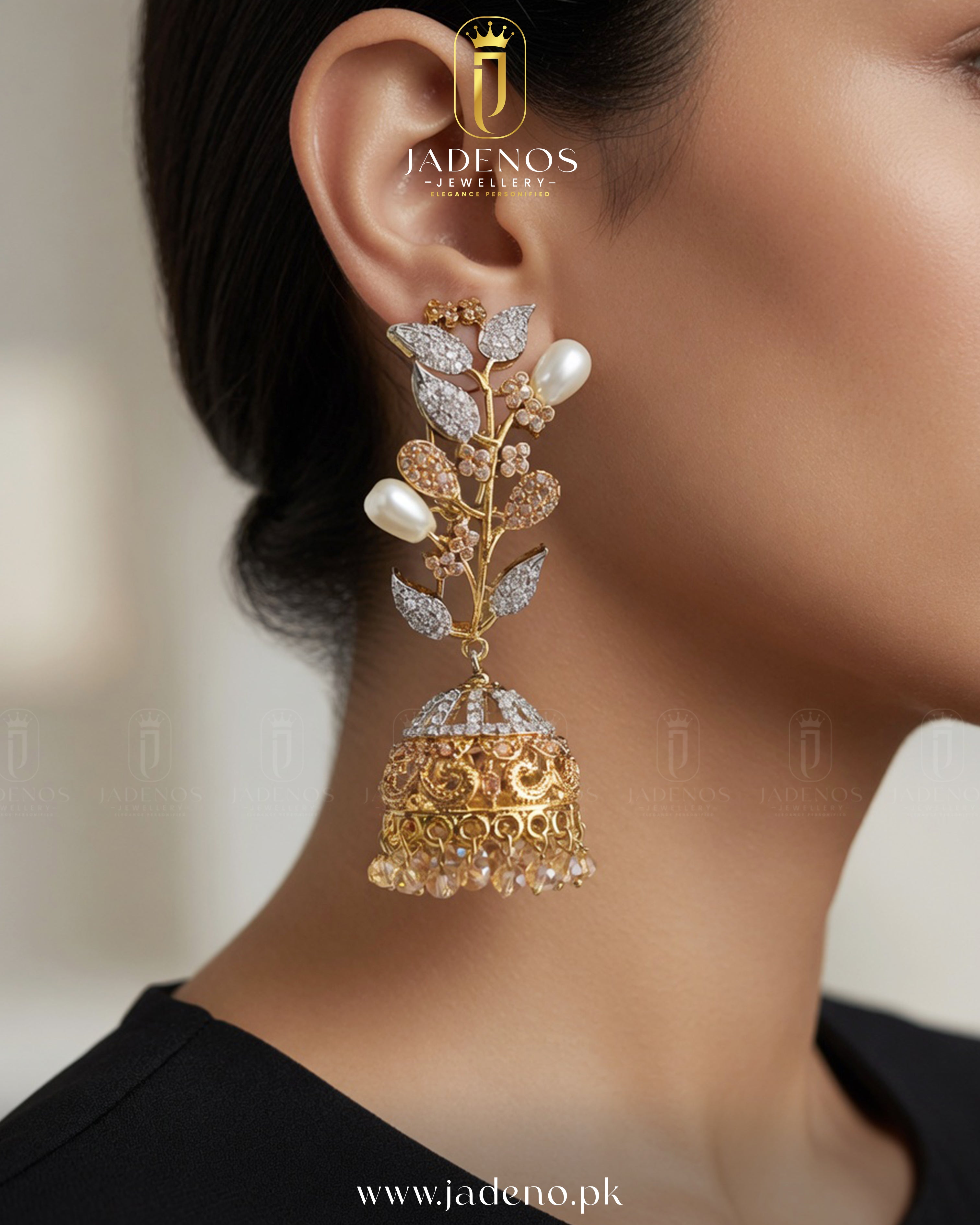 Designer's Crafted Shaam-e-Gul Jhumkas