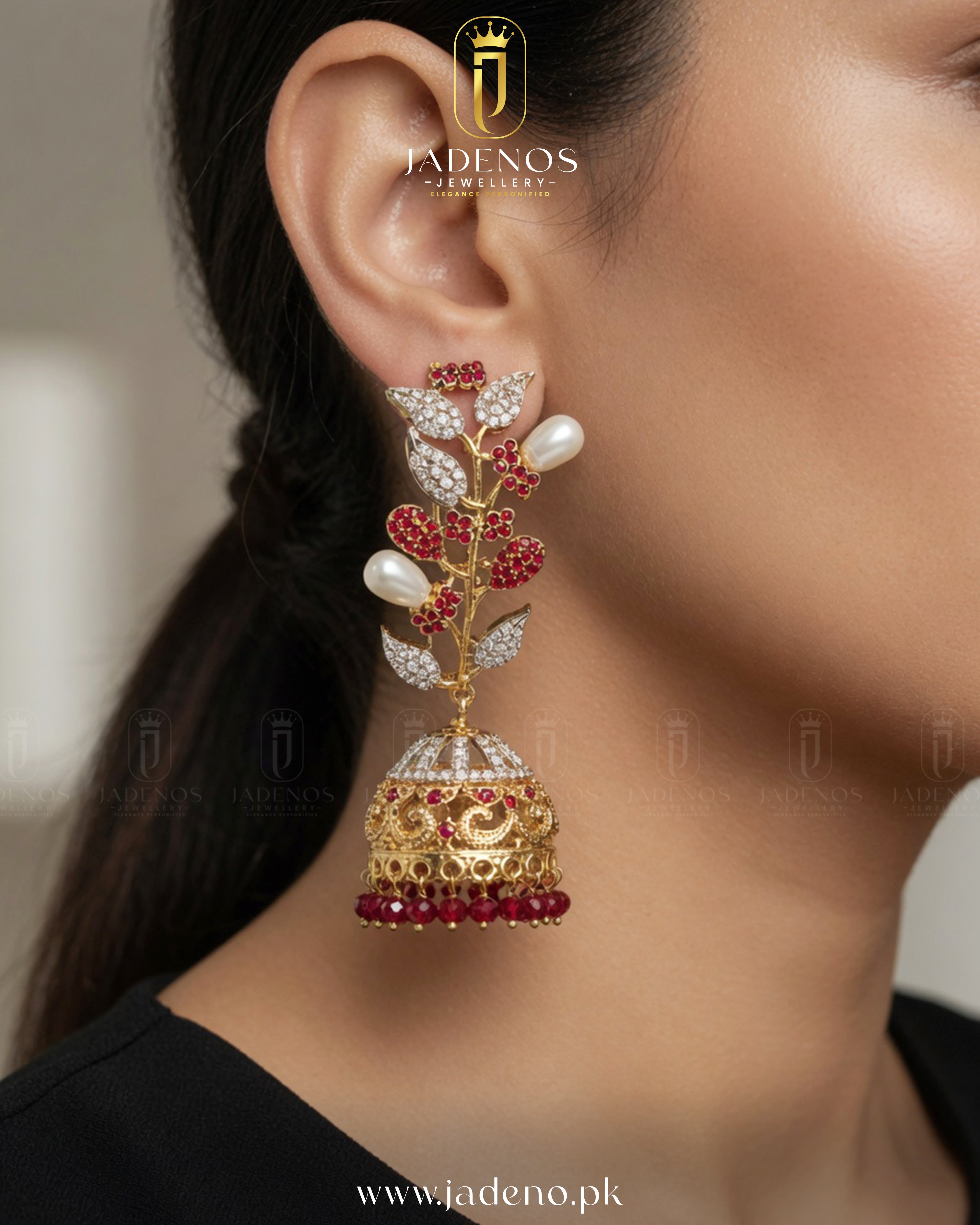 Designer's Crafted Shaam-e-Gul Jhumkas