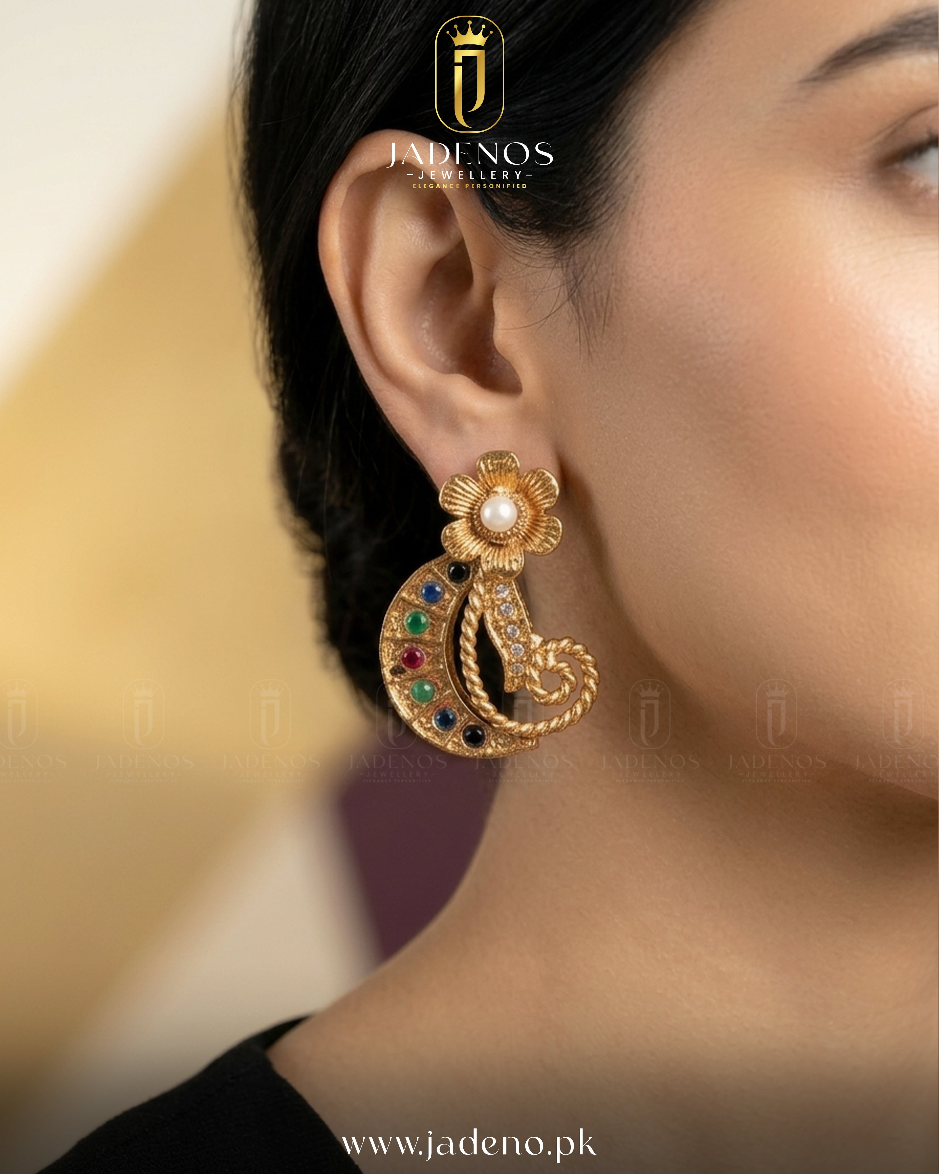 The Flora Crescent Swirl Studs