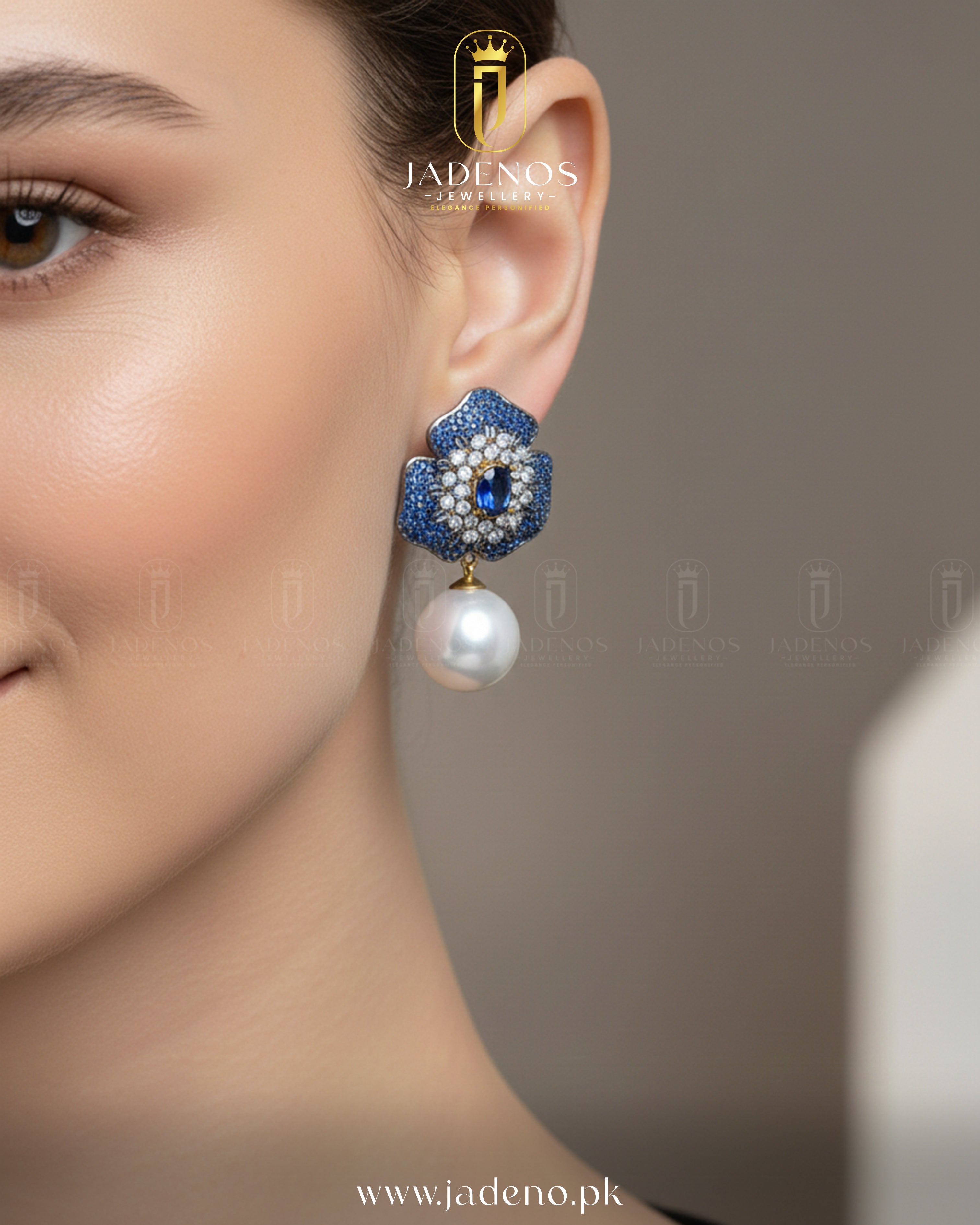 The Gold Polished Riwaaz Pearl Drop Studs