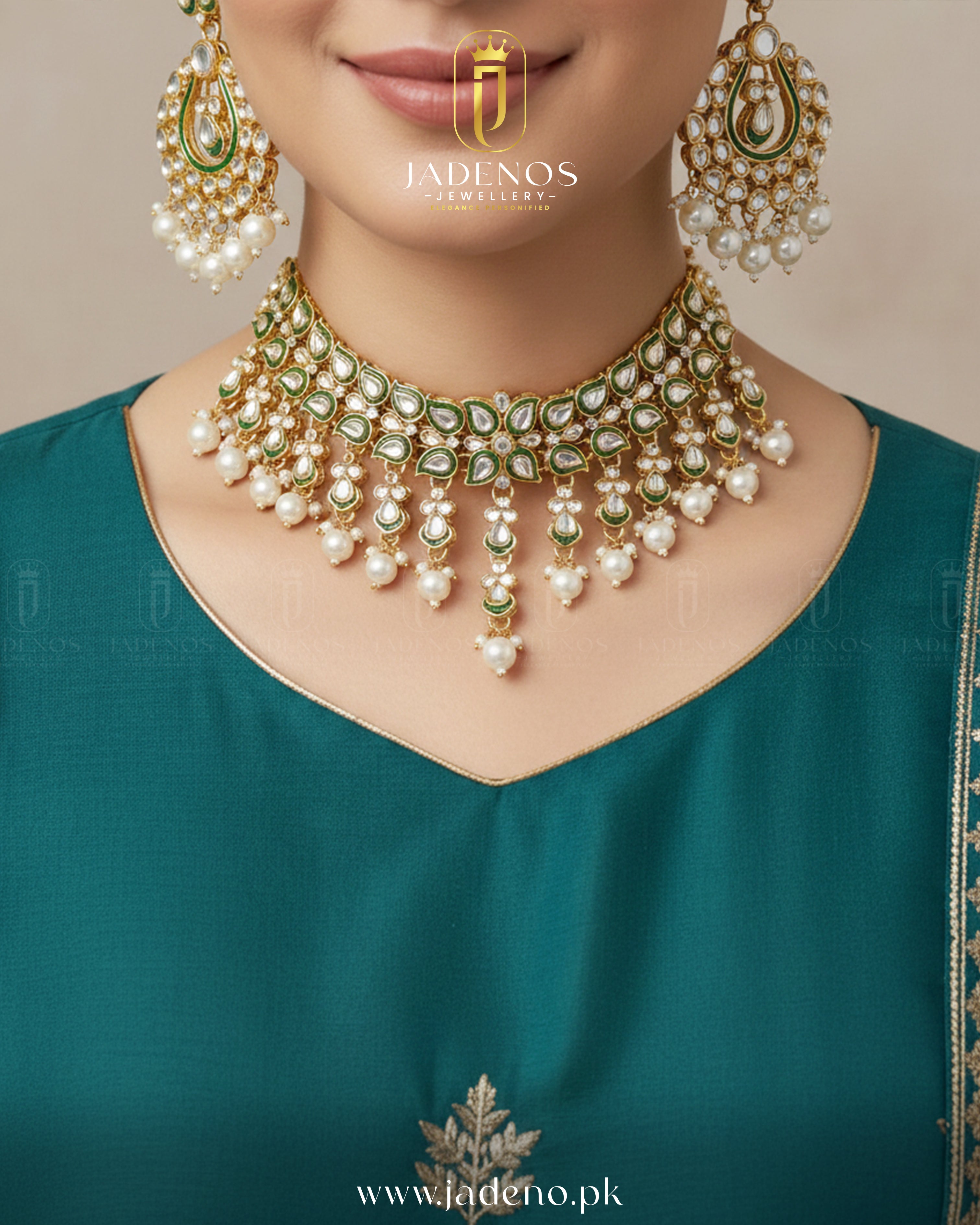 The Royale Radiance Kundan Set with Tika