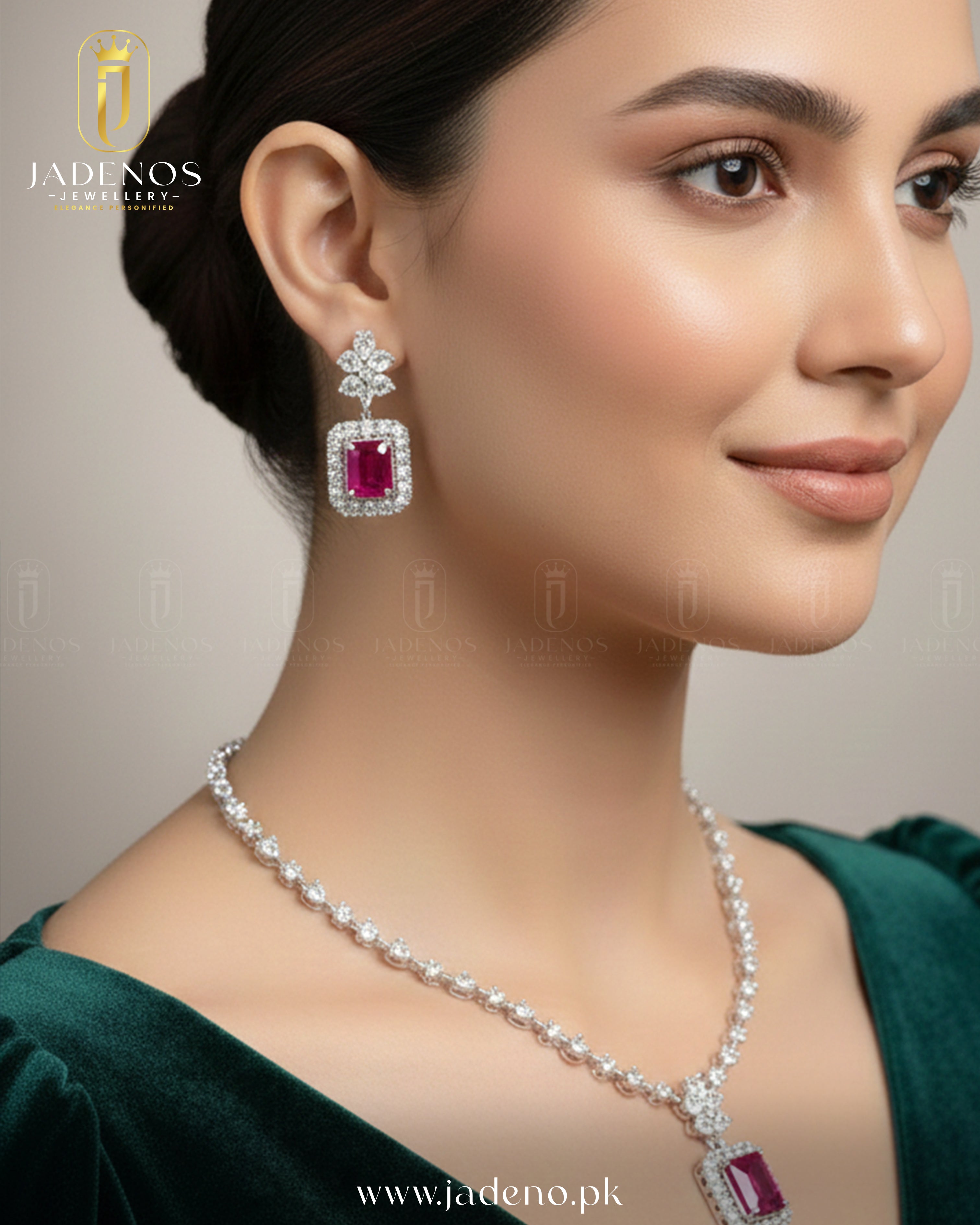 The Velora Luxe AD Necklace Set