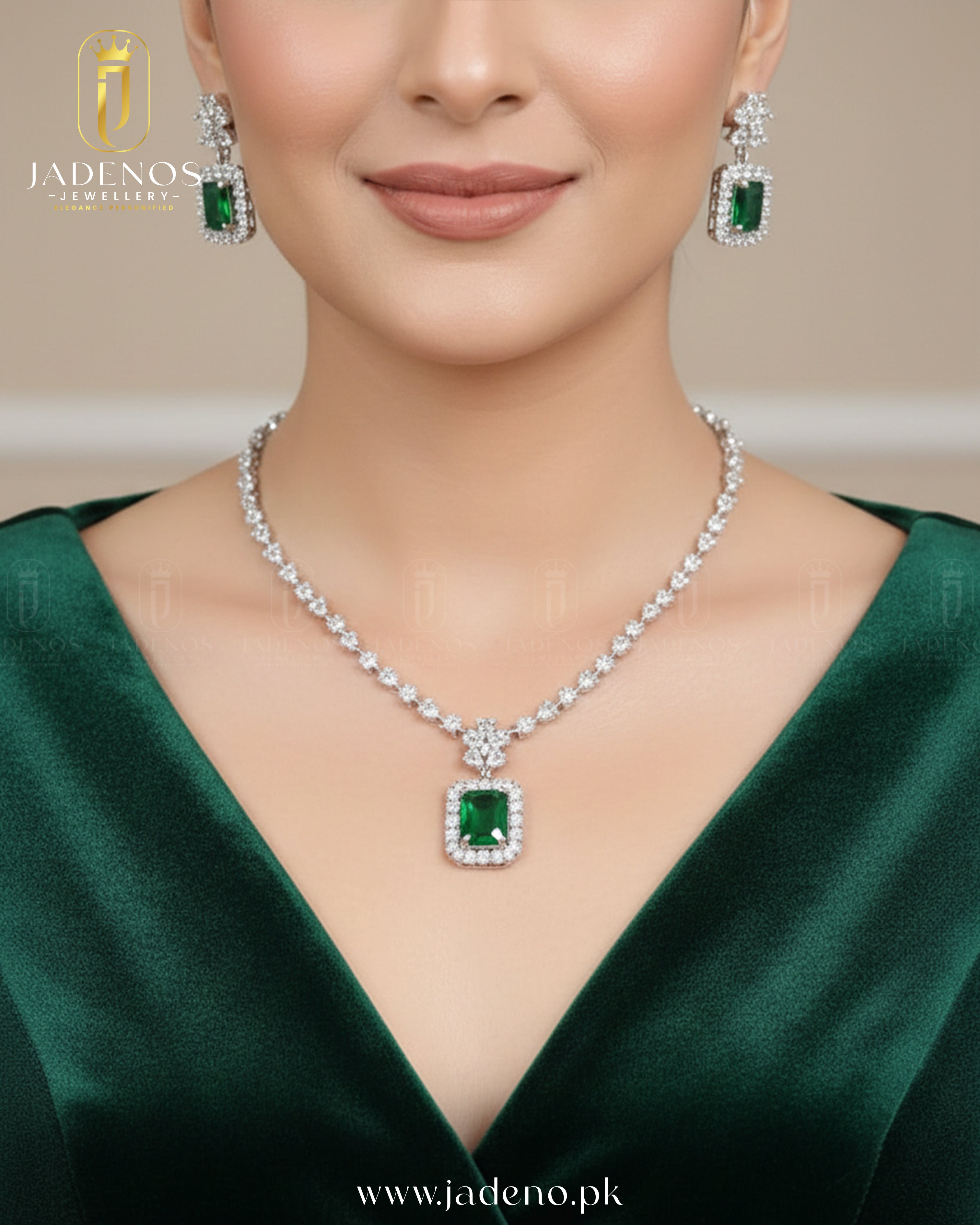 The Velora Luxe AD Necklace Set