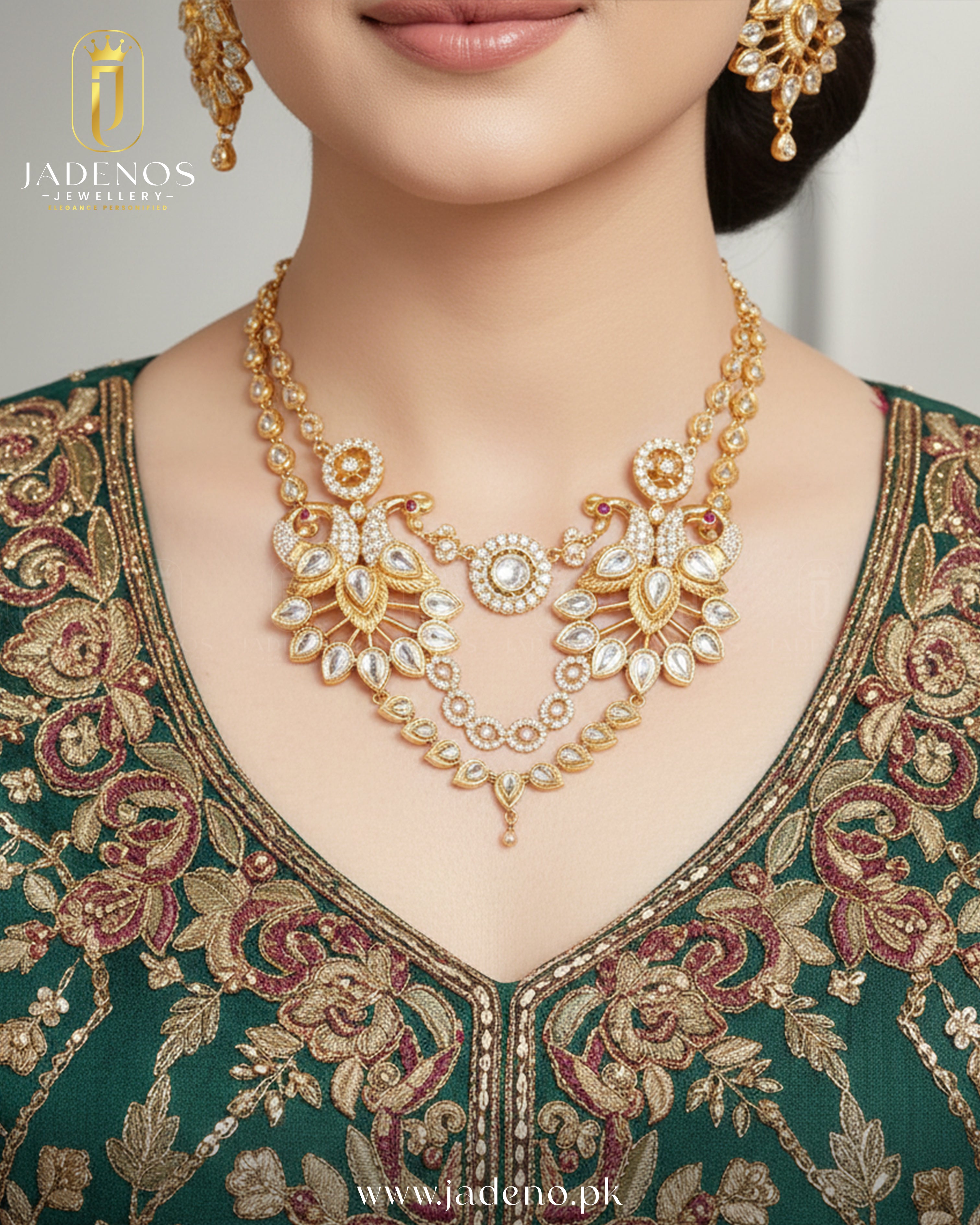 Pure Indian Royal Mayura Necklace Set