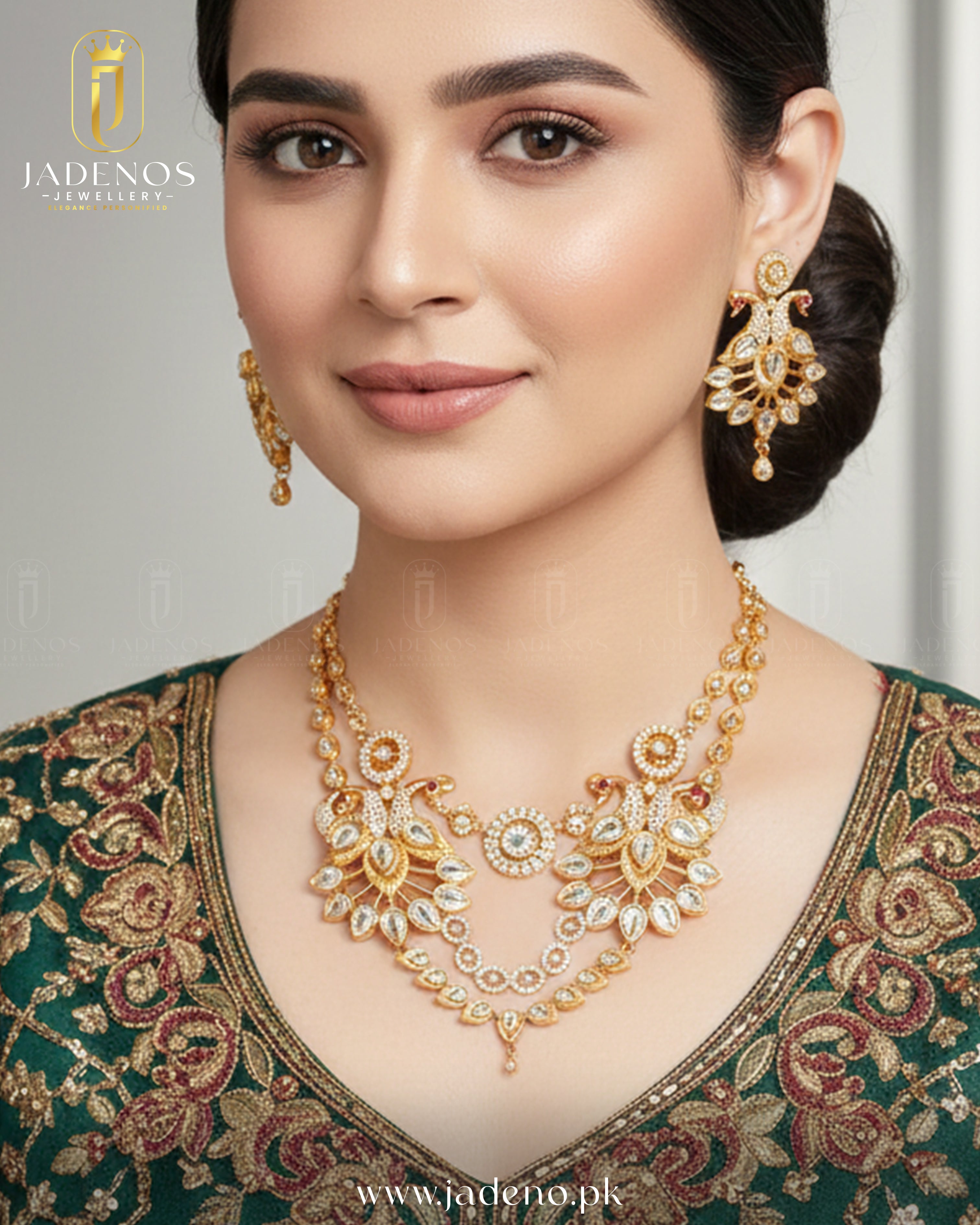 Pure Indian Royal Mayura Necklace Set