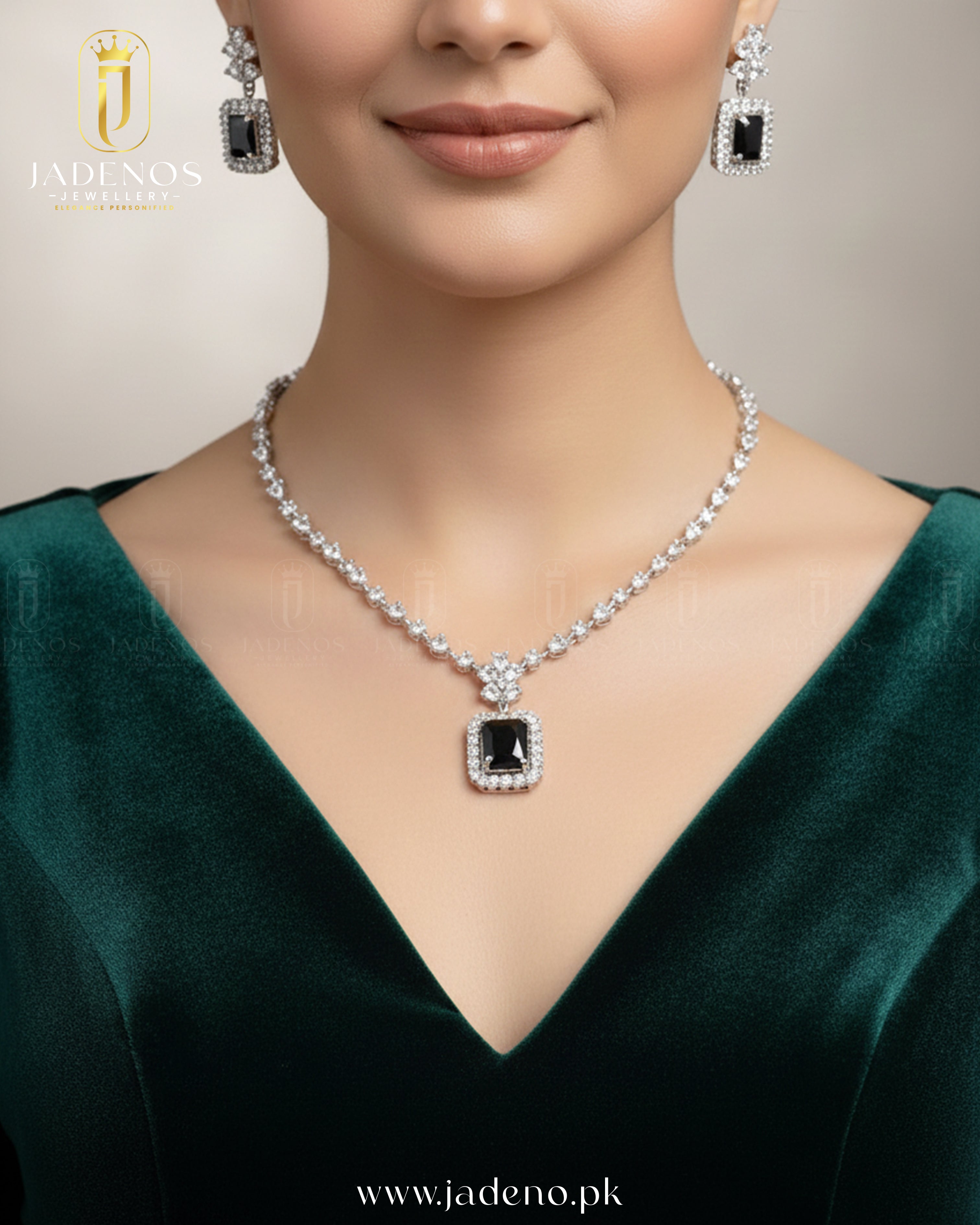 The Velora Luxe AD Necklace Set