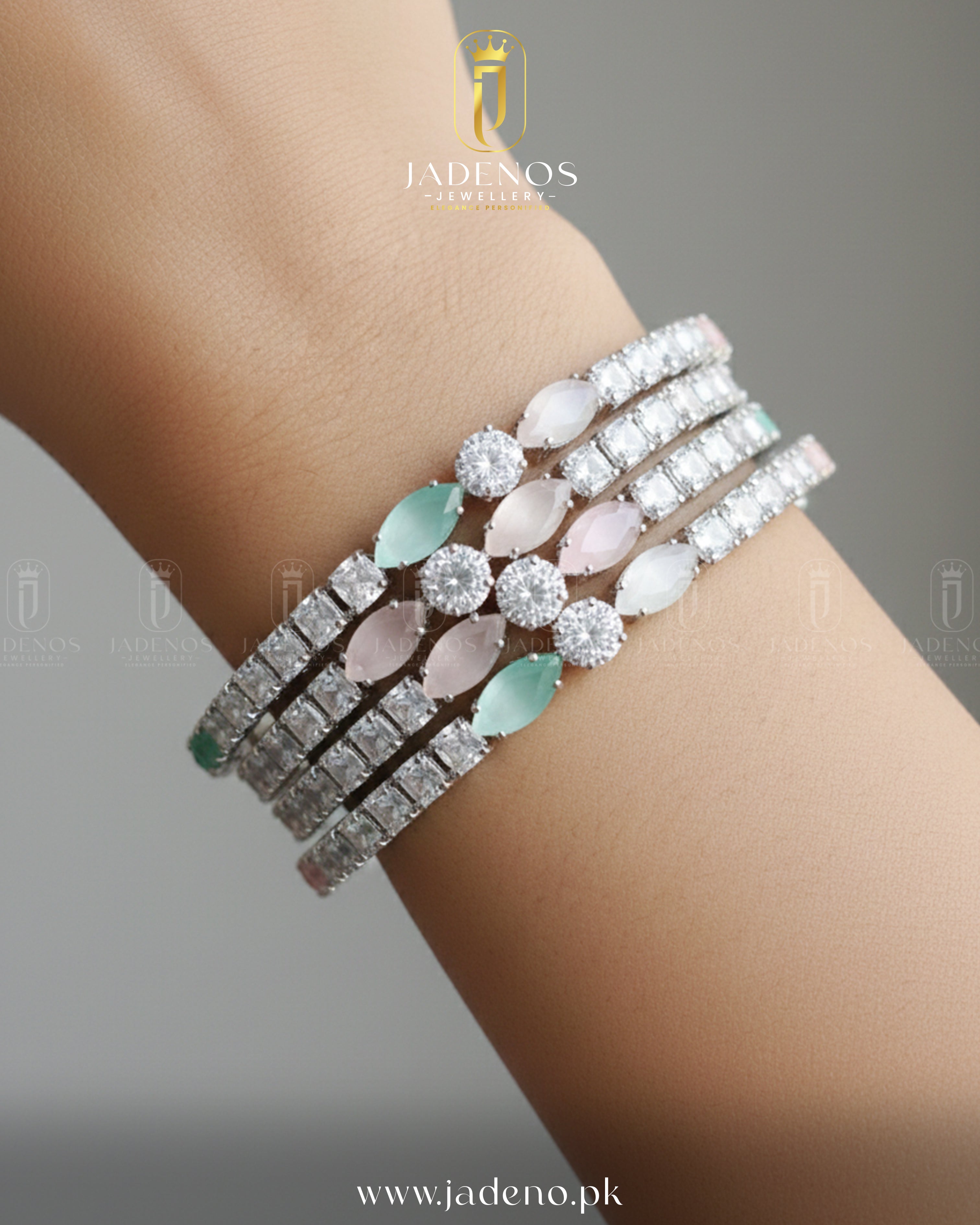 Premium Quality AD Bloom Bangles- 4 Pieces