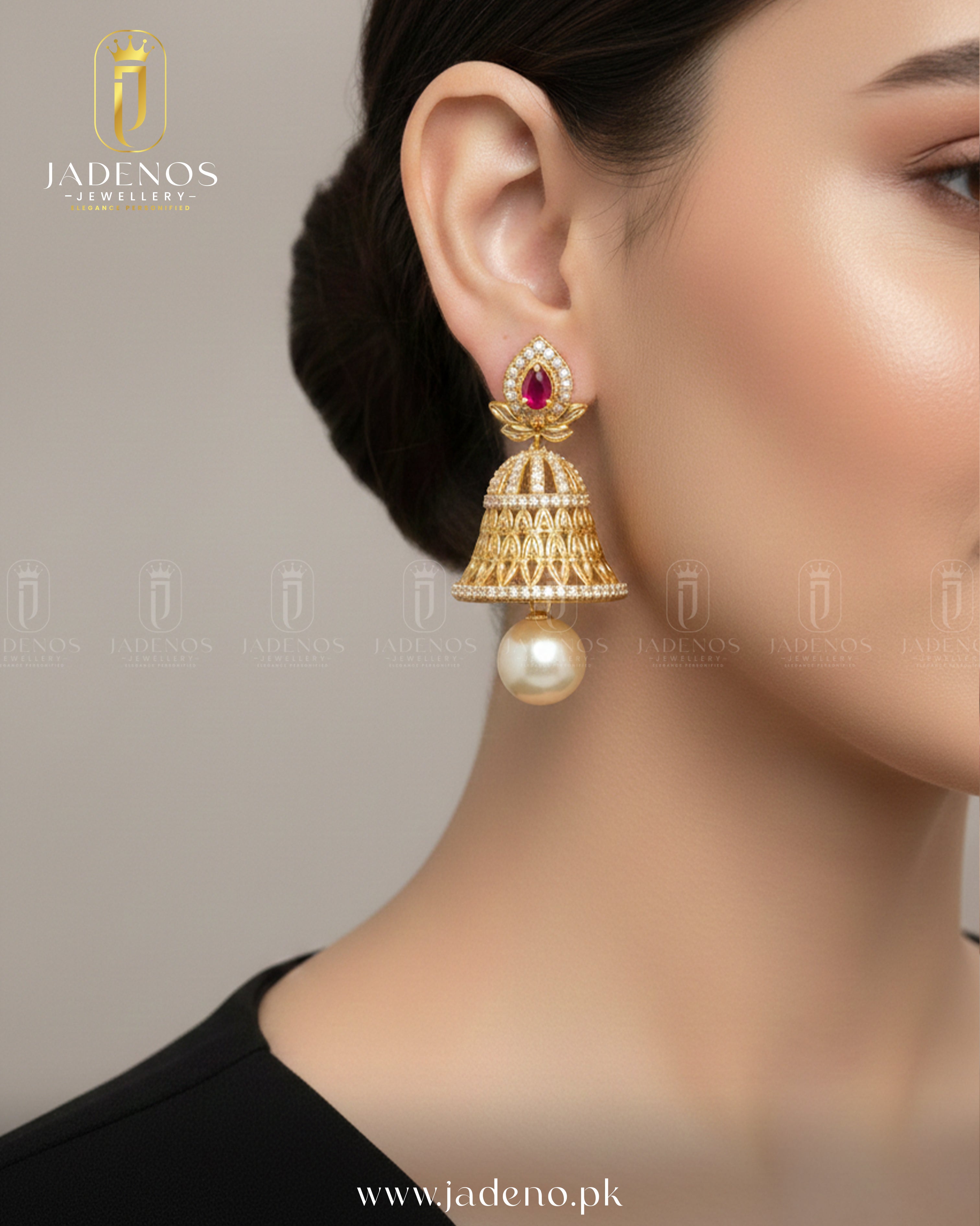 The Rajkumari Pearl Bell Earrings
