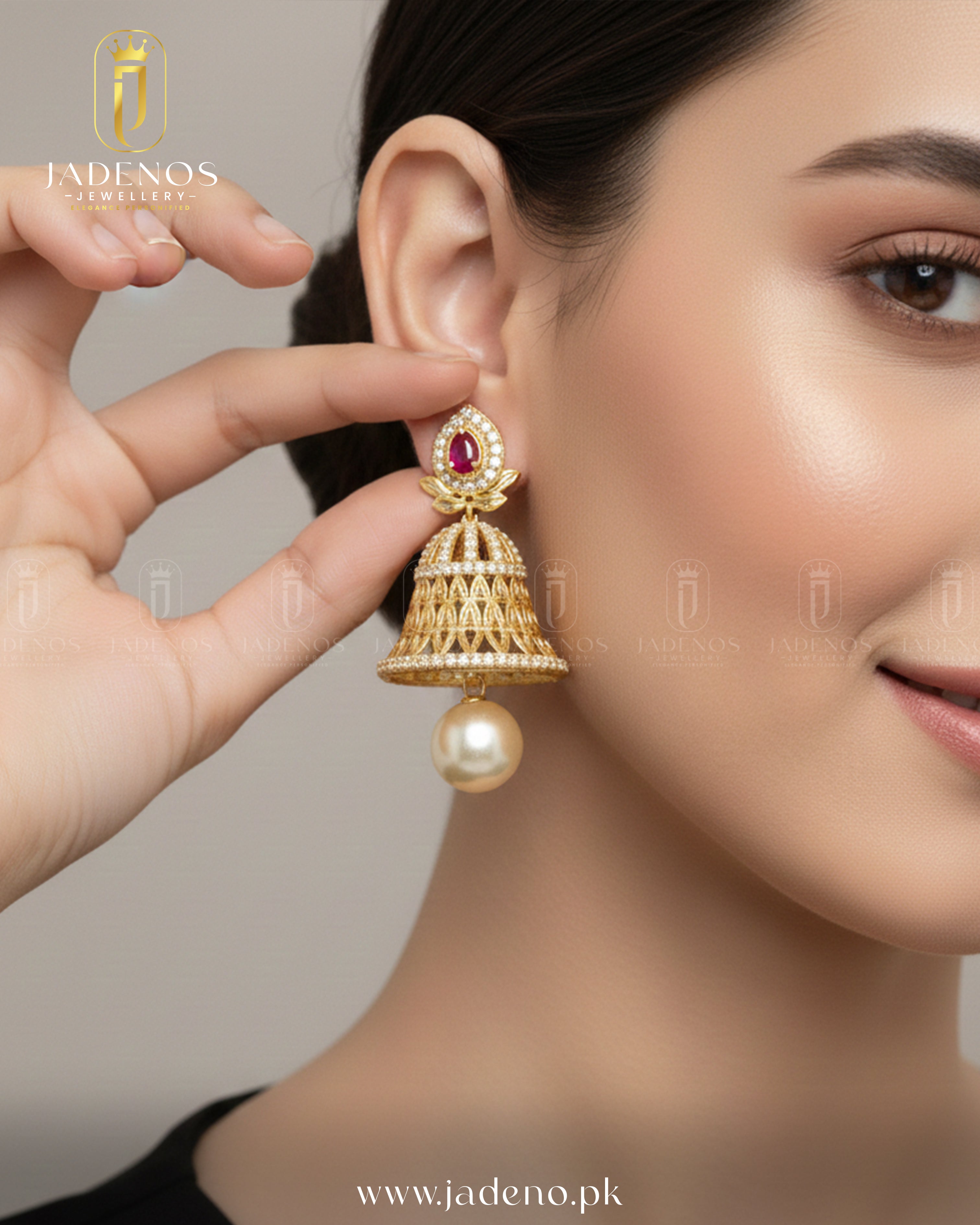 The Rajkumari Pearl Bell Earrings