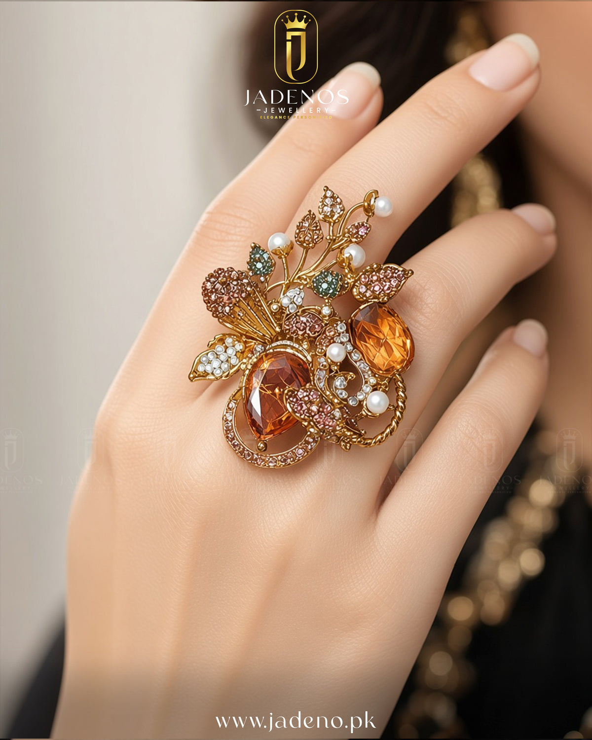 The Noir Elan Adjustabale Ring