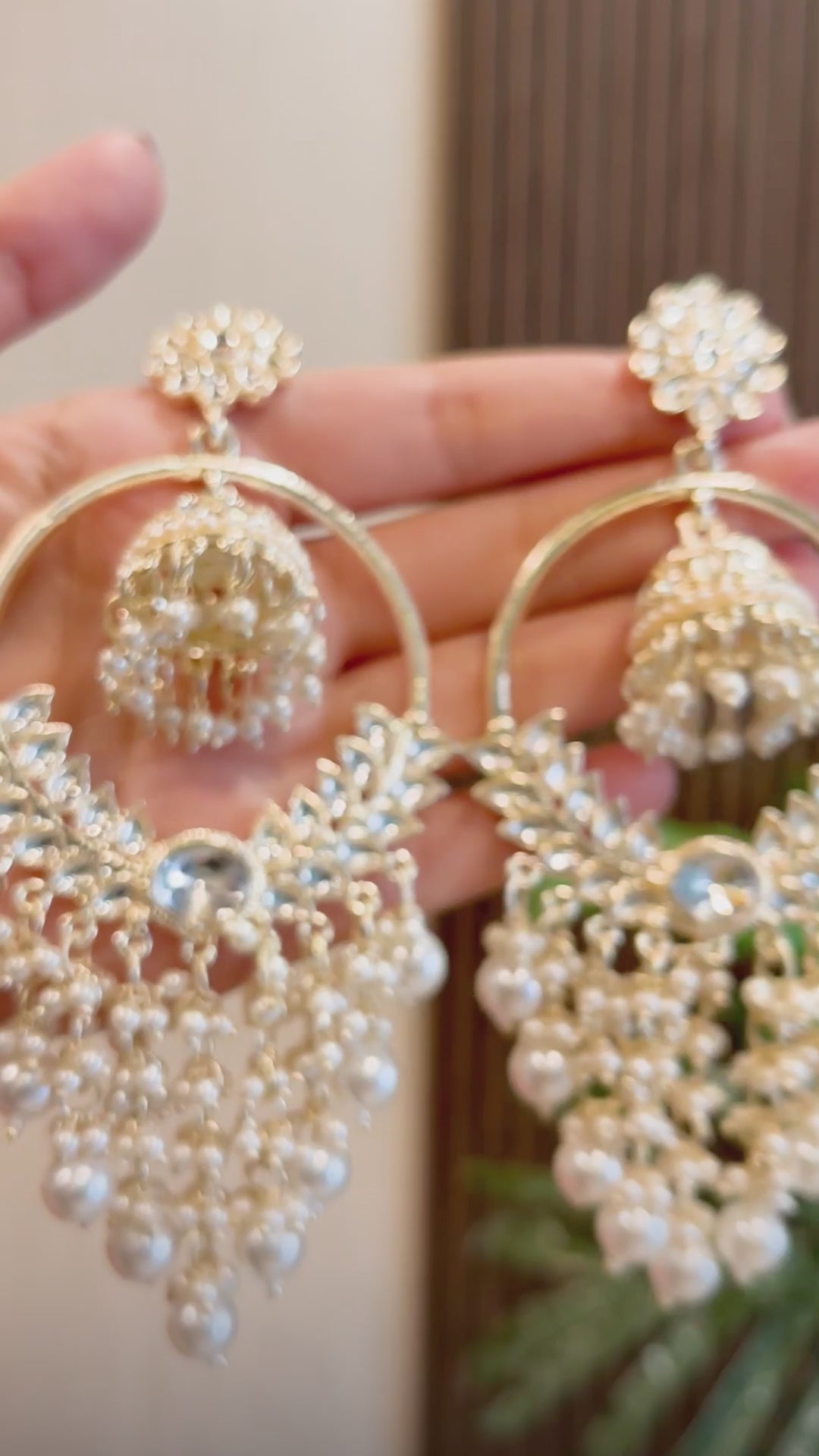 Pure Indian Kundan Chaand Phool Hoops