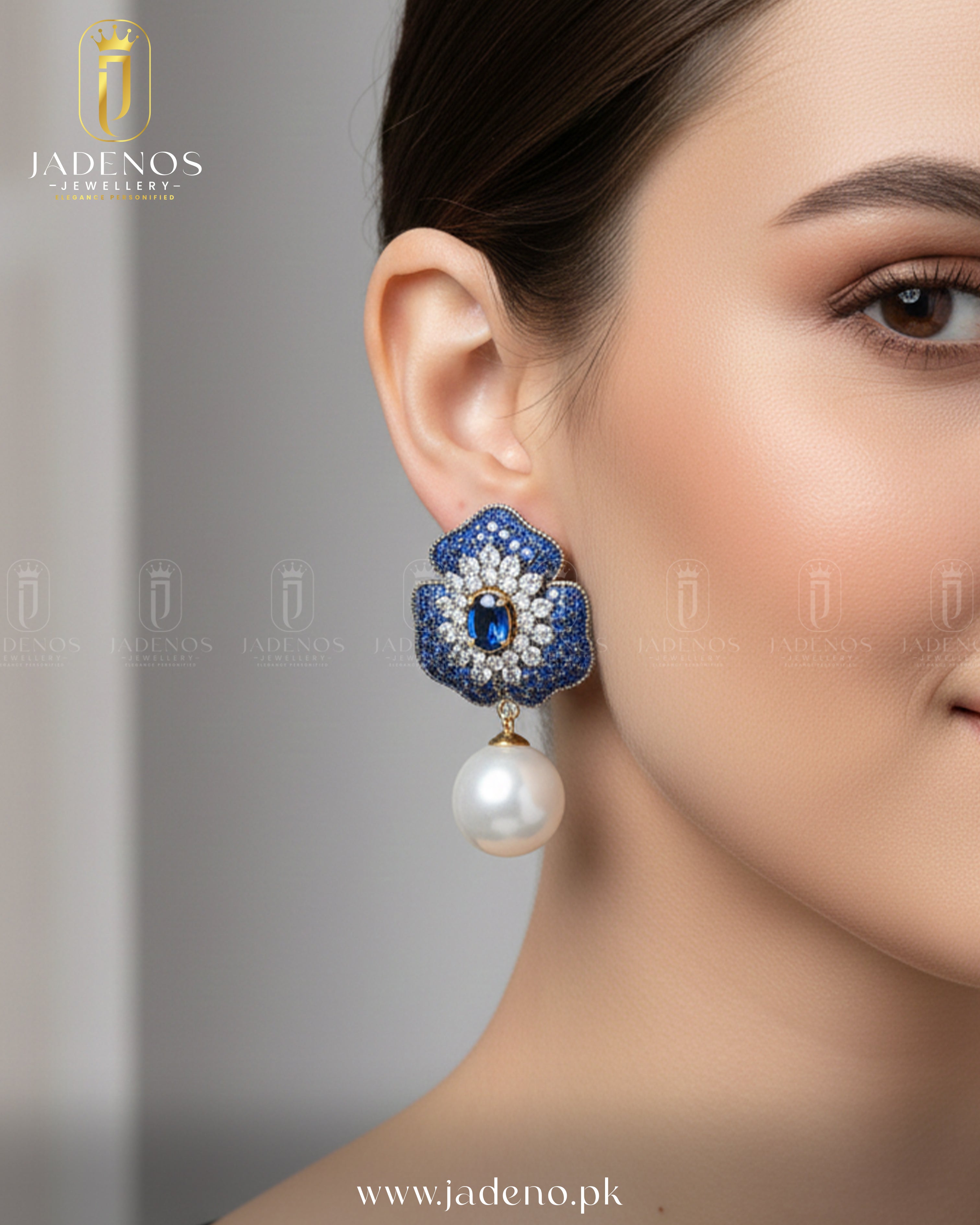 The Gold Polished Riwaaz Pearl Drop Studs