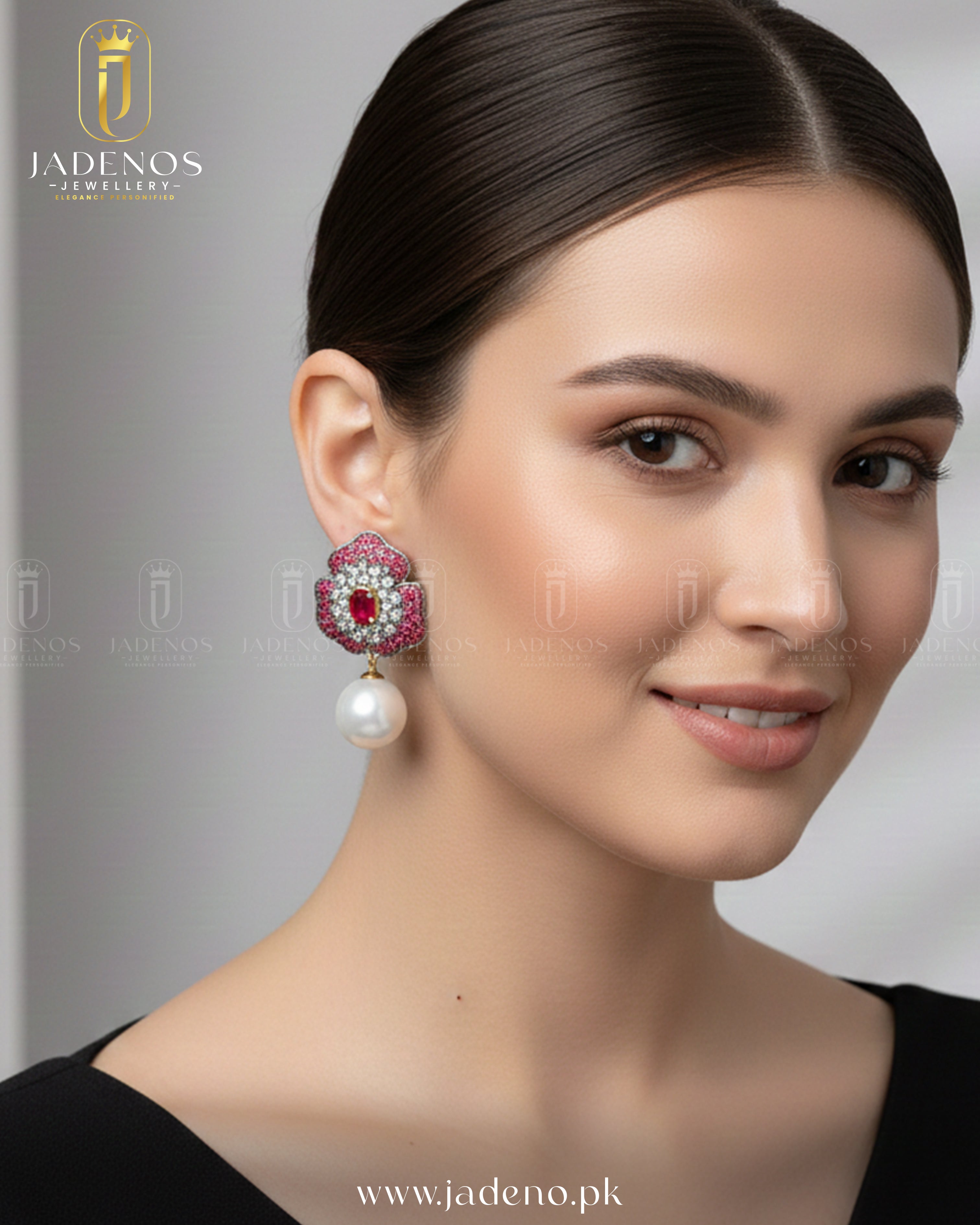 The Gold Polished Riwaaz Pearl Drop Studs