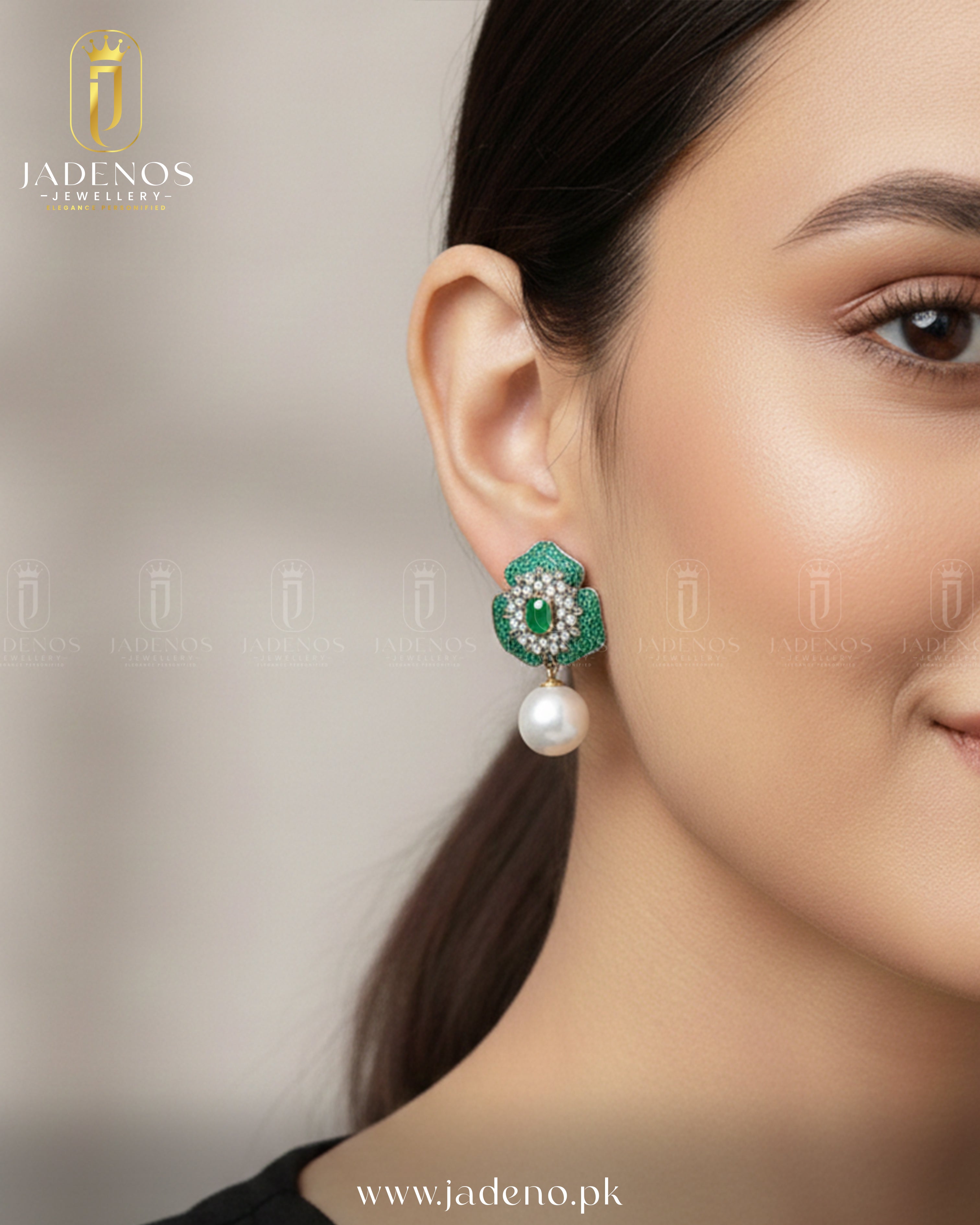 The Gold Polished Riwaaz Pearl Drop Studs