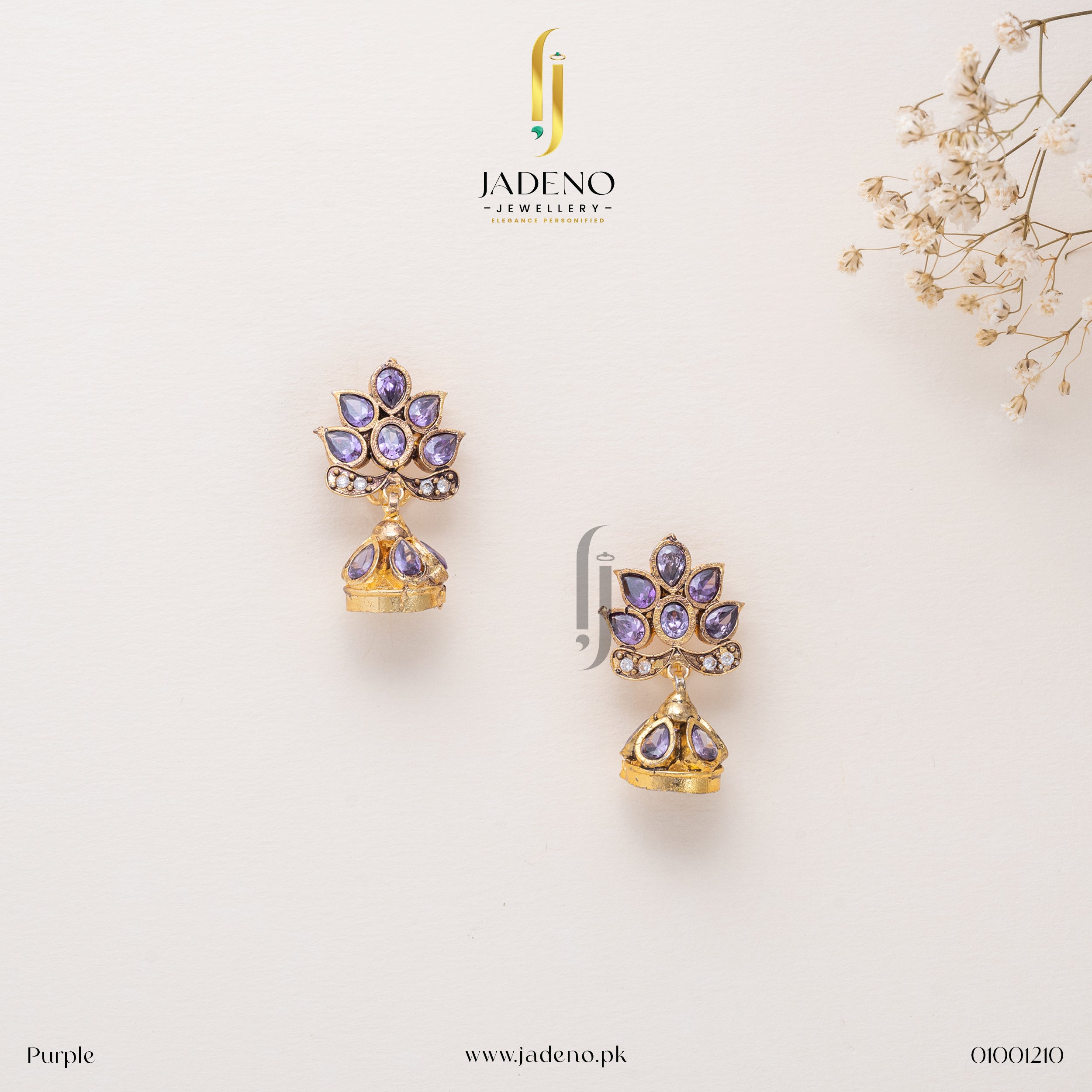 Buy Glamorous Zircon Polki Jhomki Online in Pakistan | Jadeno.pk