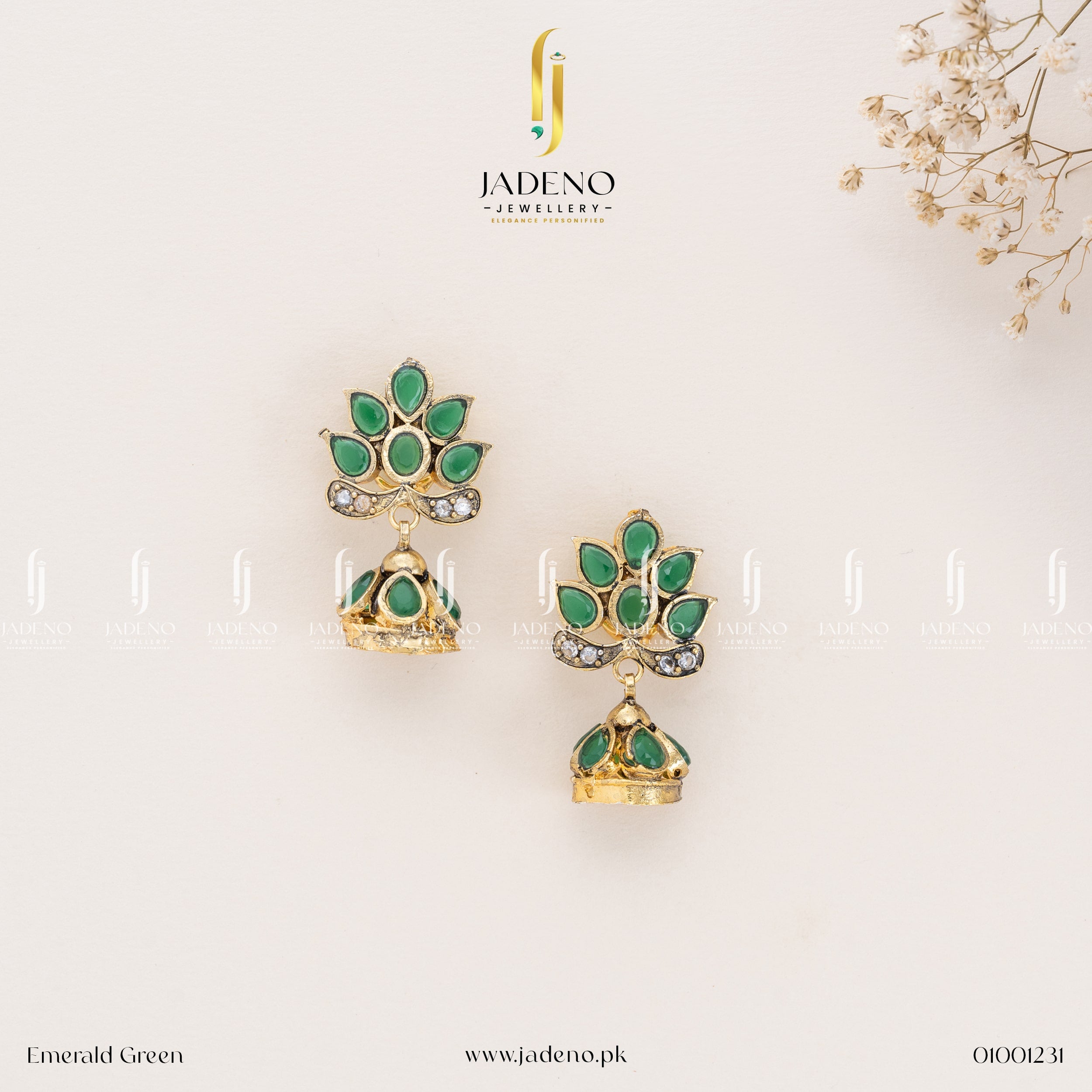 Buy Glamorous Zircon Polki Jhomki Online in Pakistan | Jadeno.pk