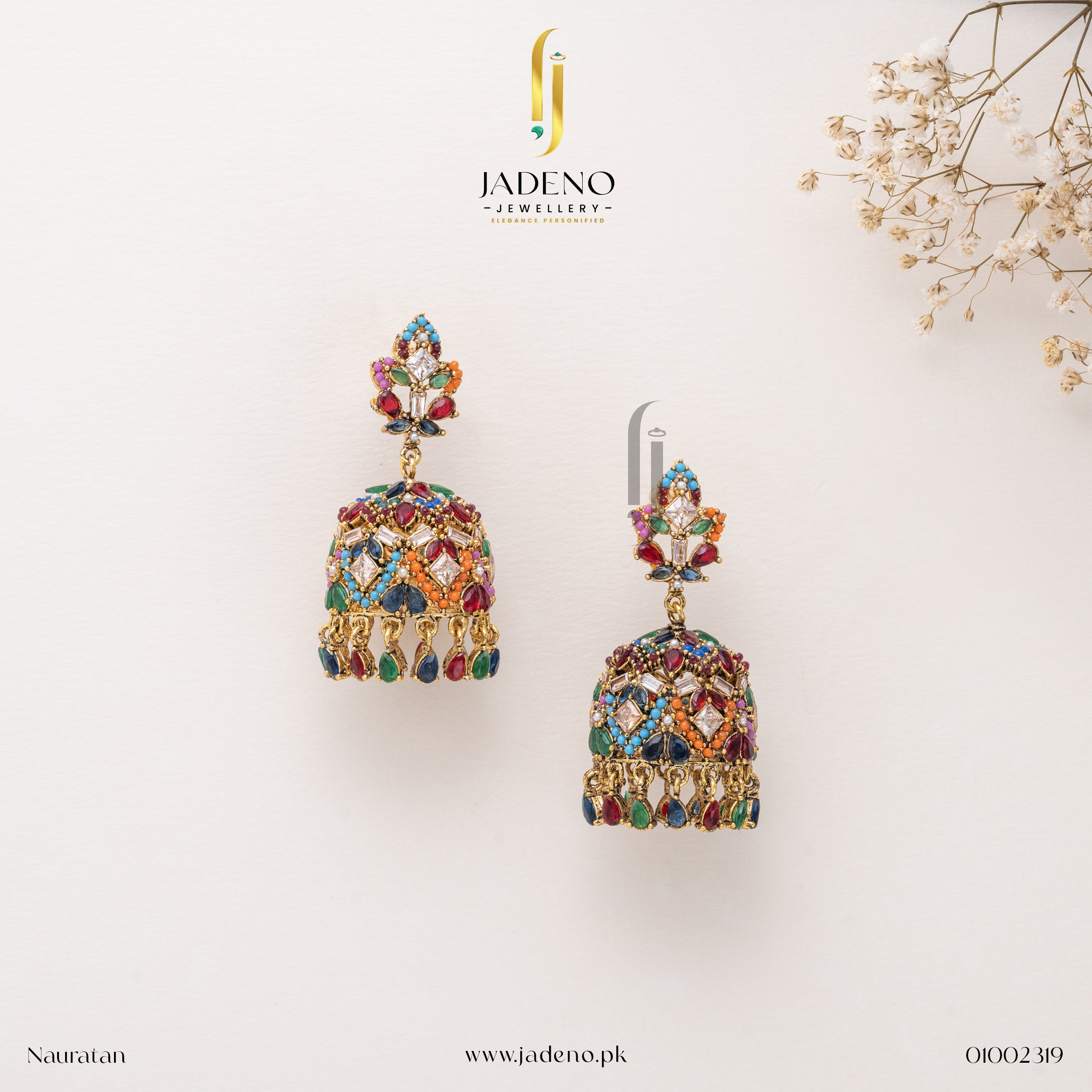 Buy Sublime Nauratan Jhumka Online in Pakistan | Jadeno.pk