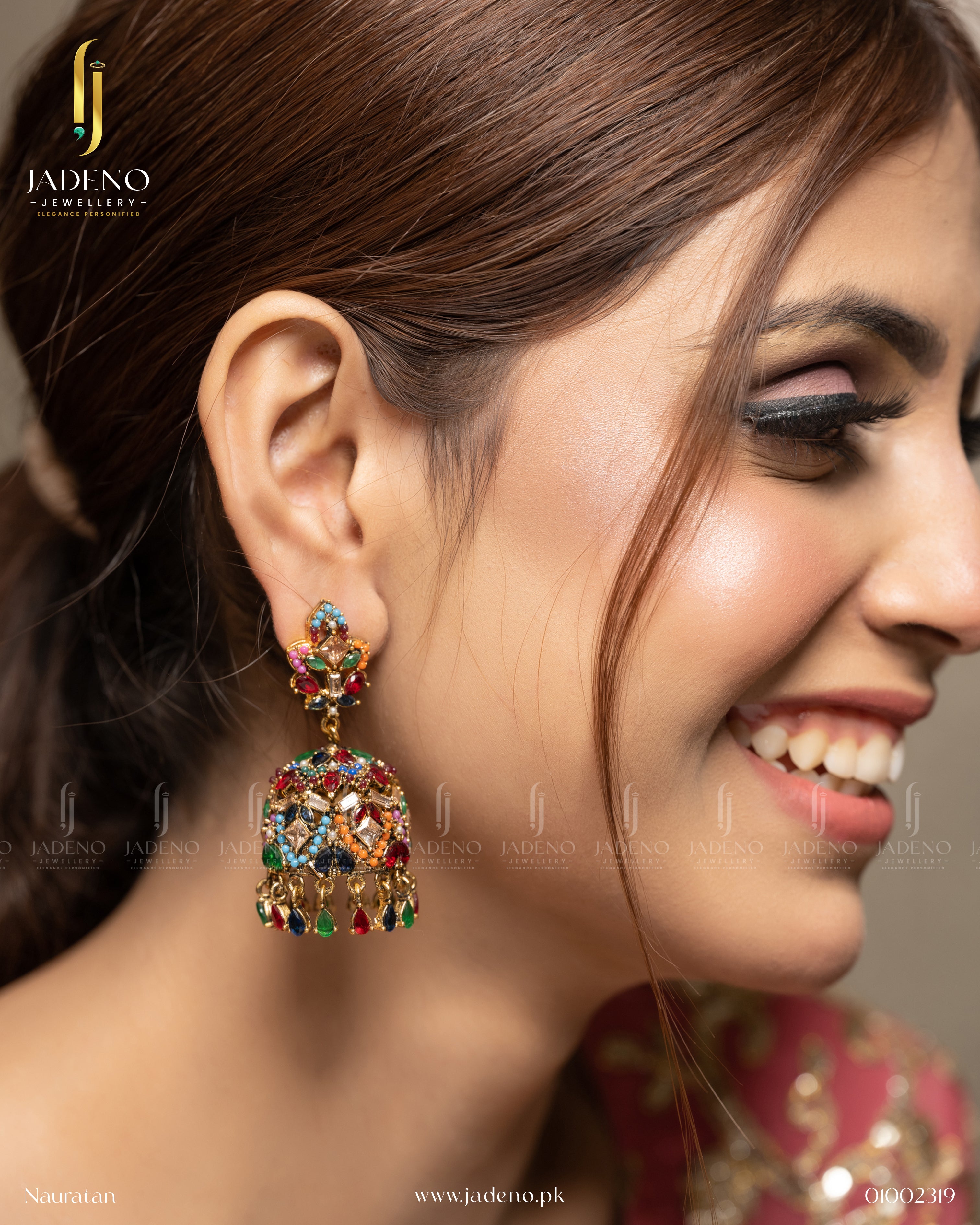 Buy Sublime Nauratan Jhumka Online in Pakistan | Jadeno.pk