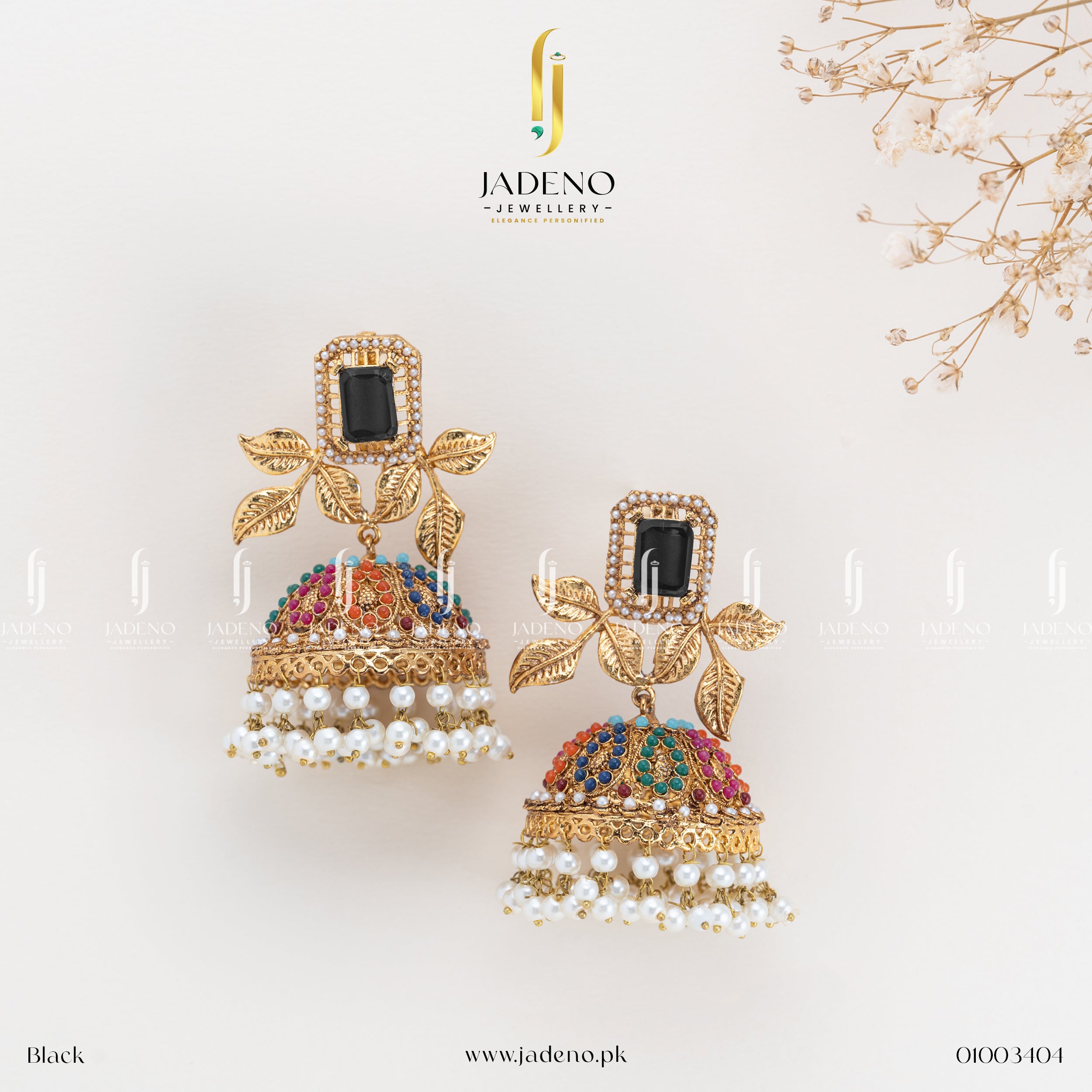 Alluring Nauratan Gem Stone Jhumka