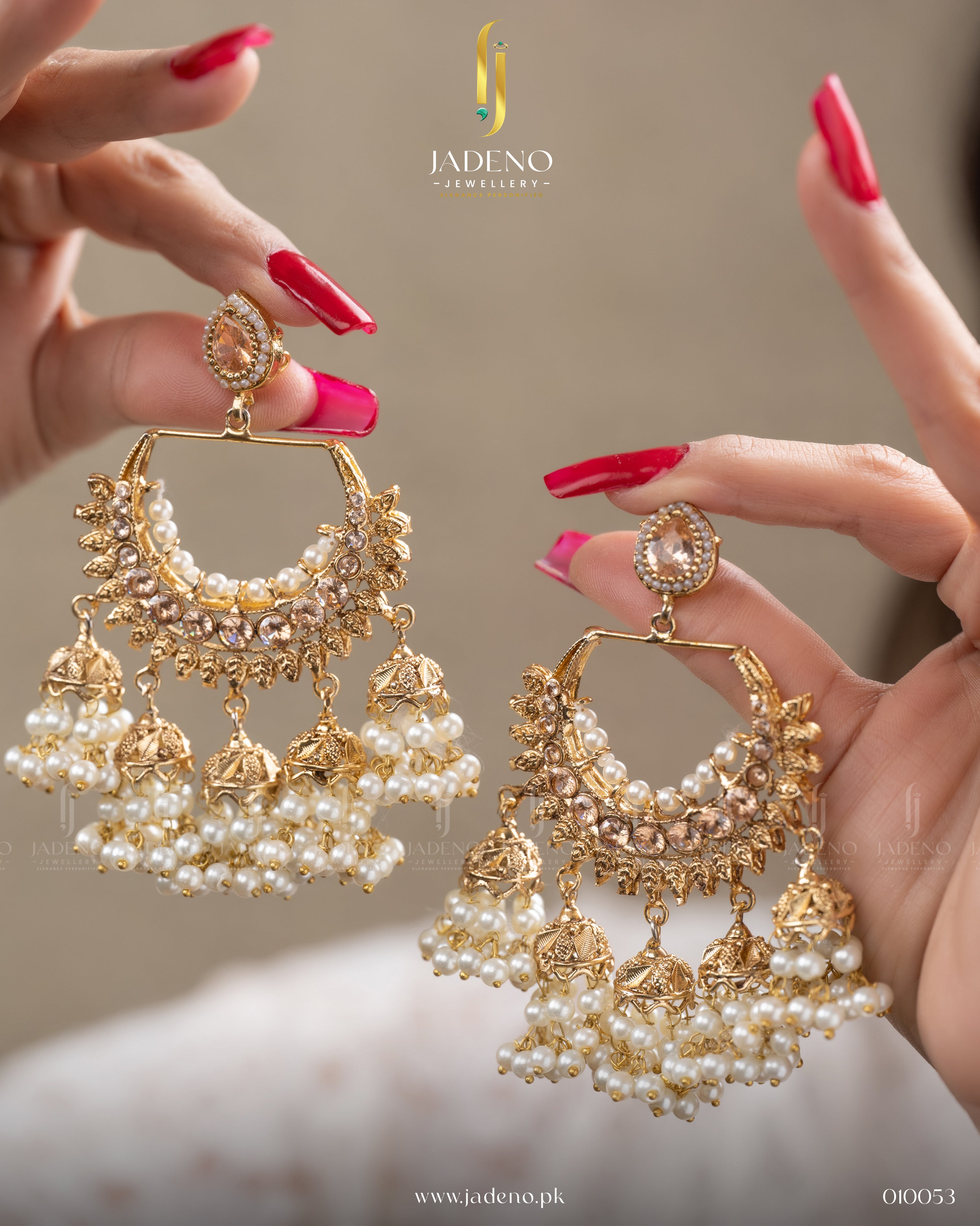 Big Silver-Rose Gold Jhumka Earrings with mangtikka | American Diamond –  Indian Designs