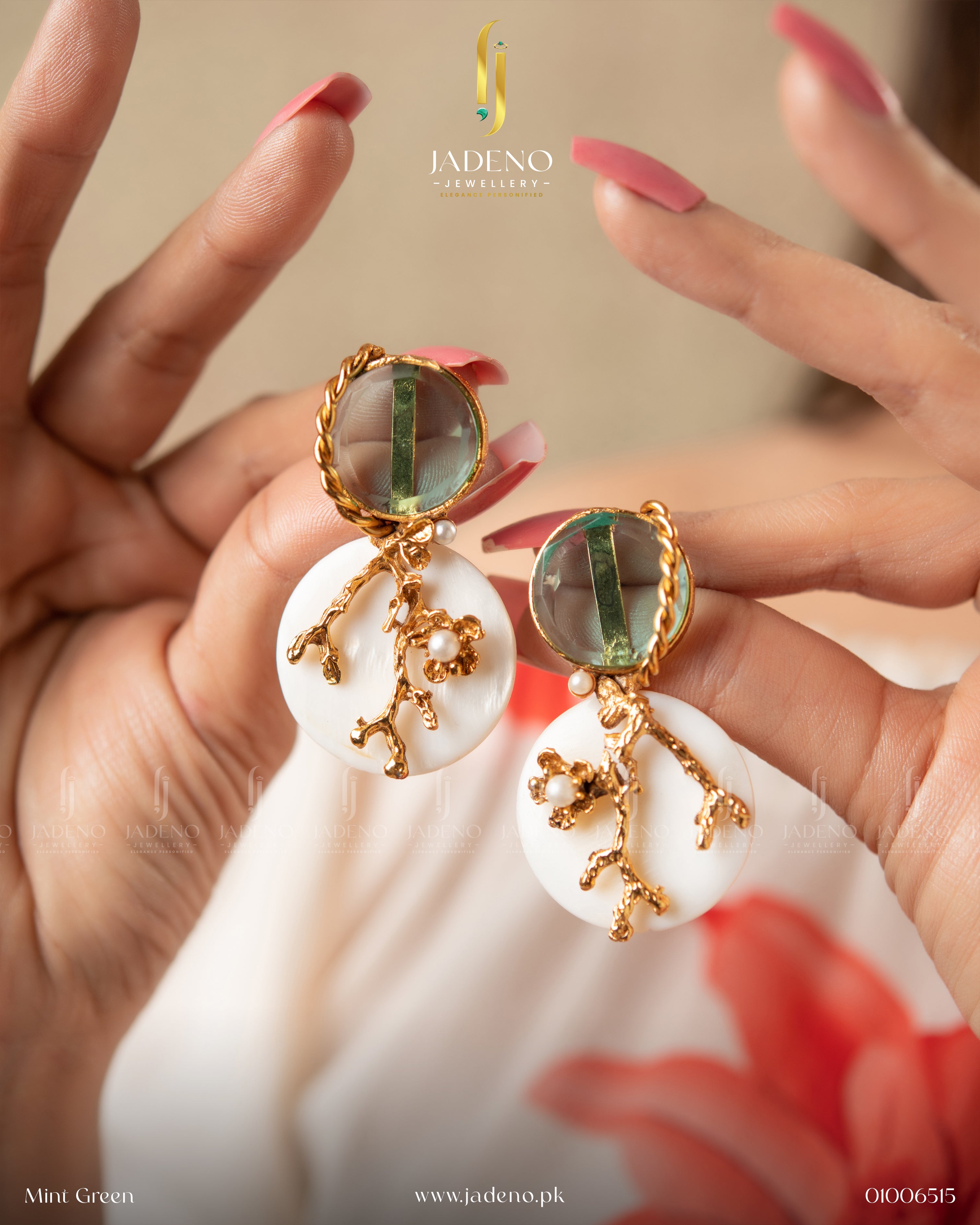 Mother Pearl 88 Stones Earrings