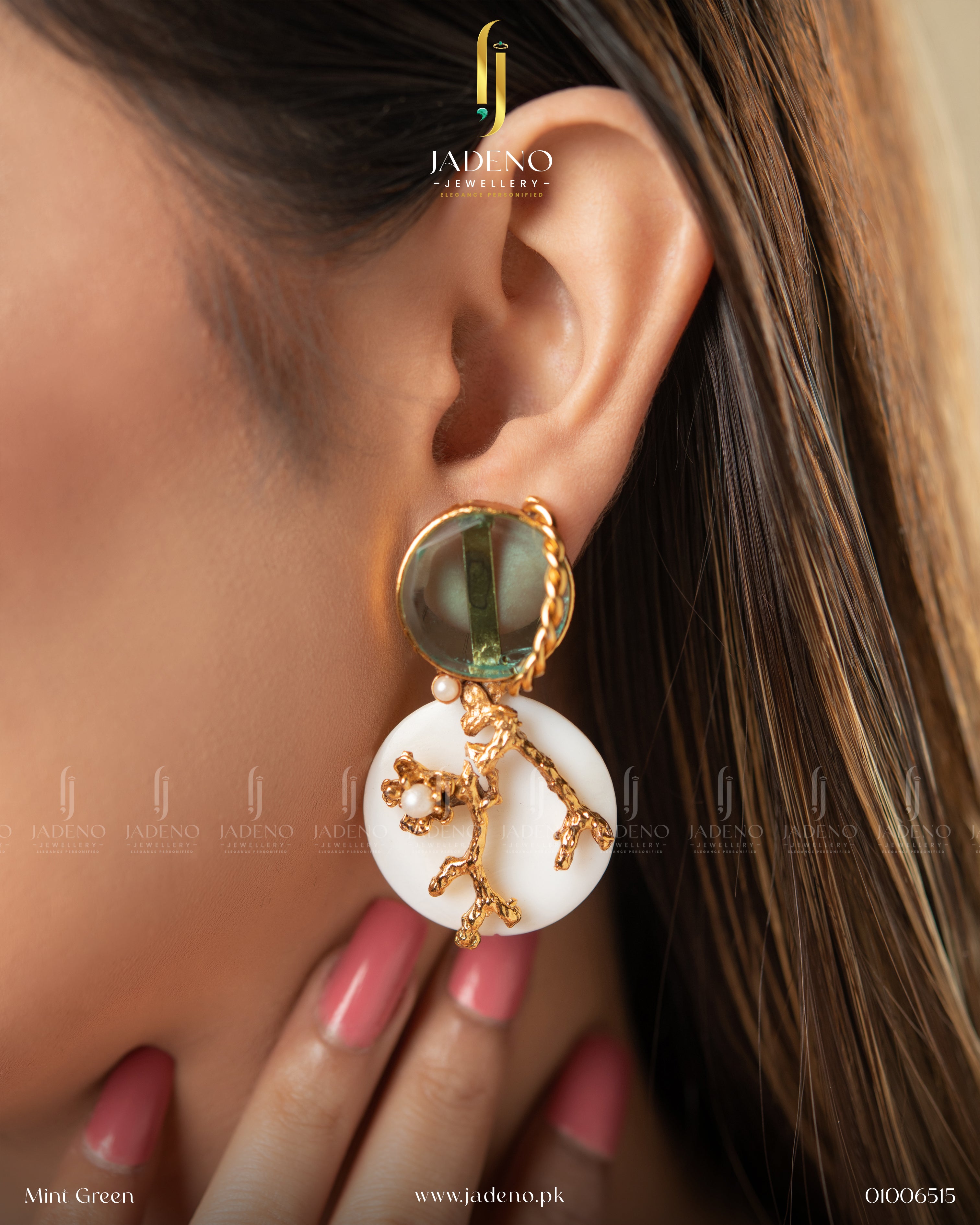 Mother Pearl 88 Stones Earrings