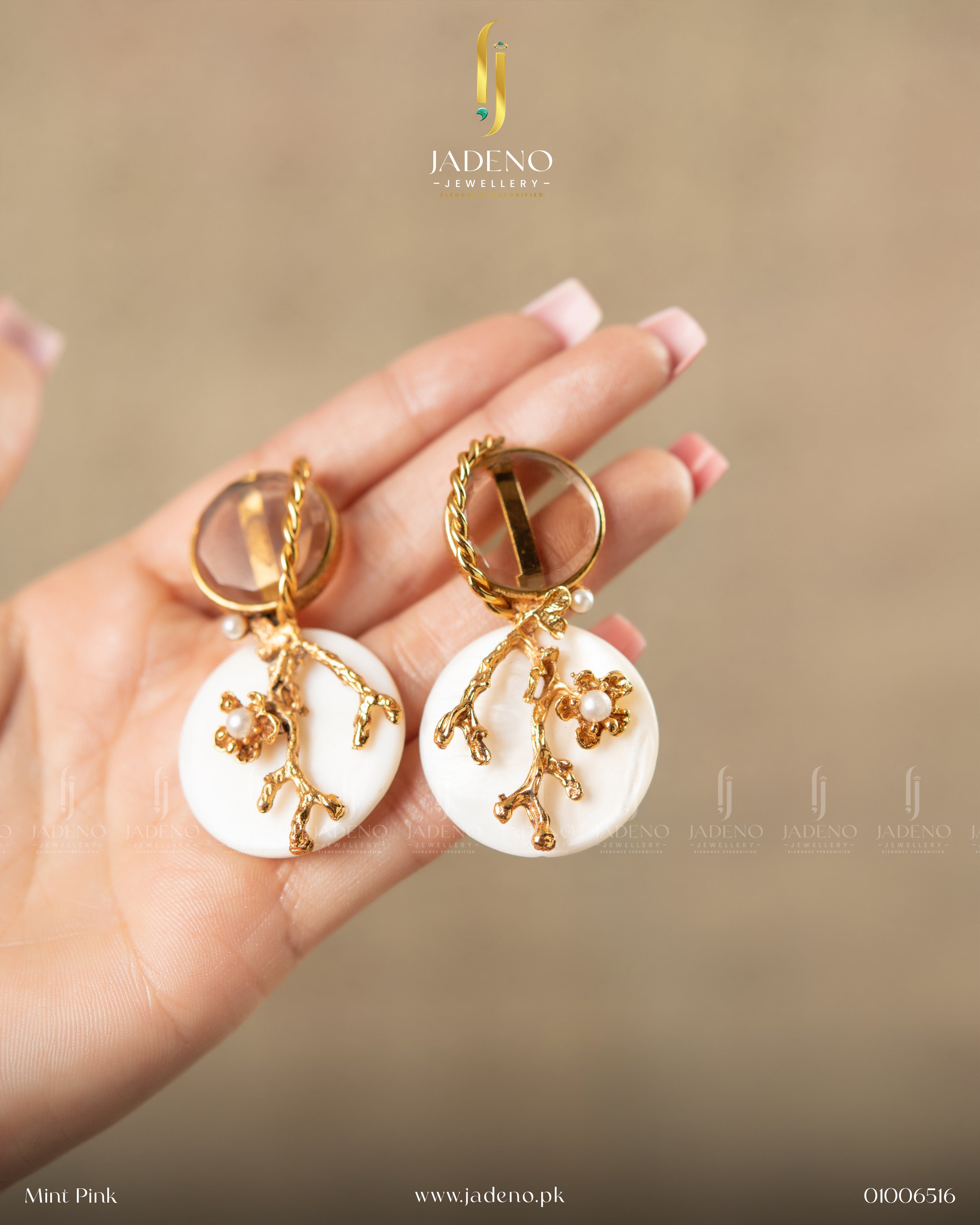 Mother Pearl 88 Stones Earrings