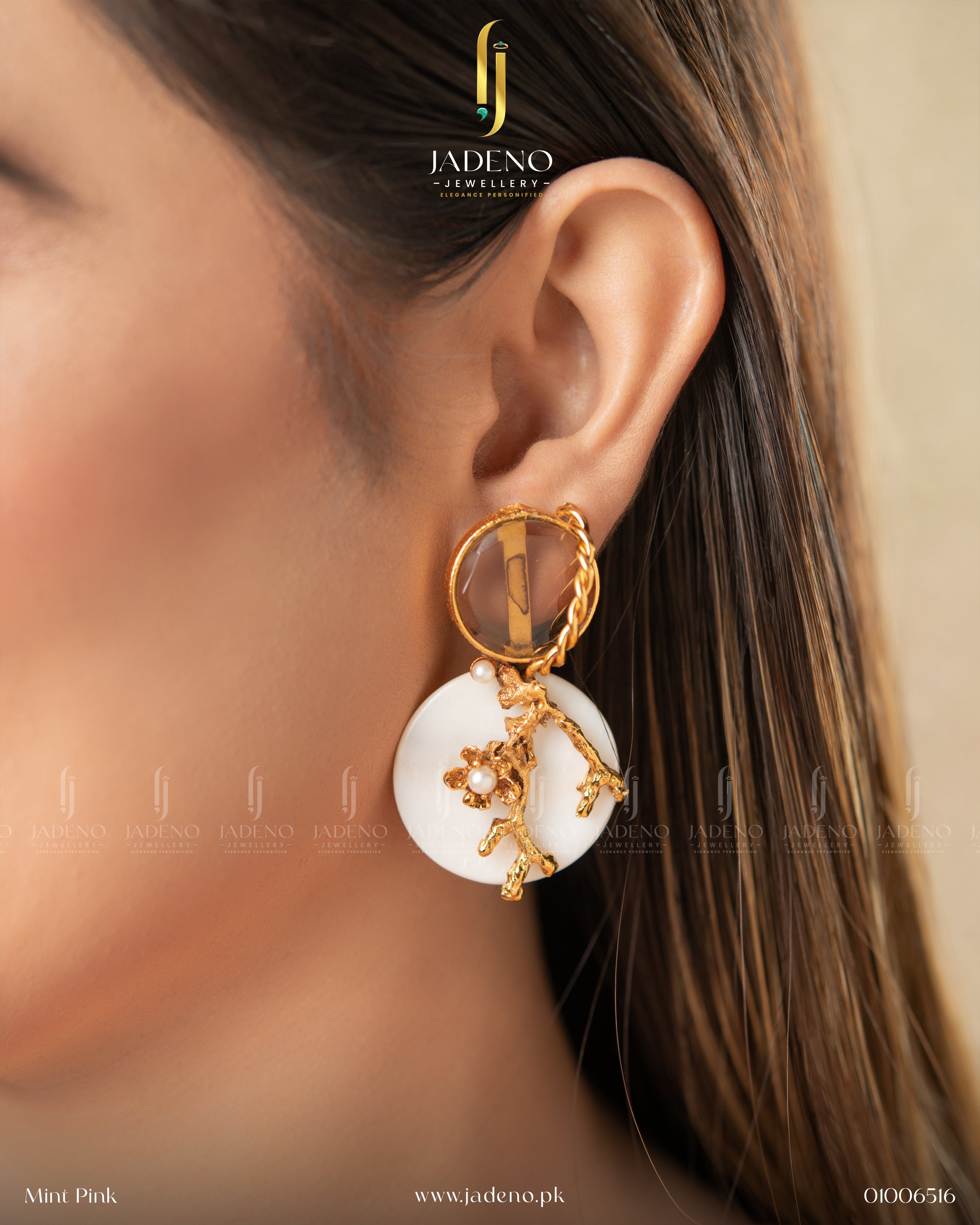 Mother Pearl 88 Stones Earrings