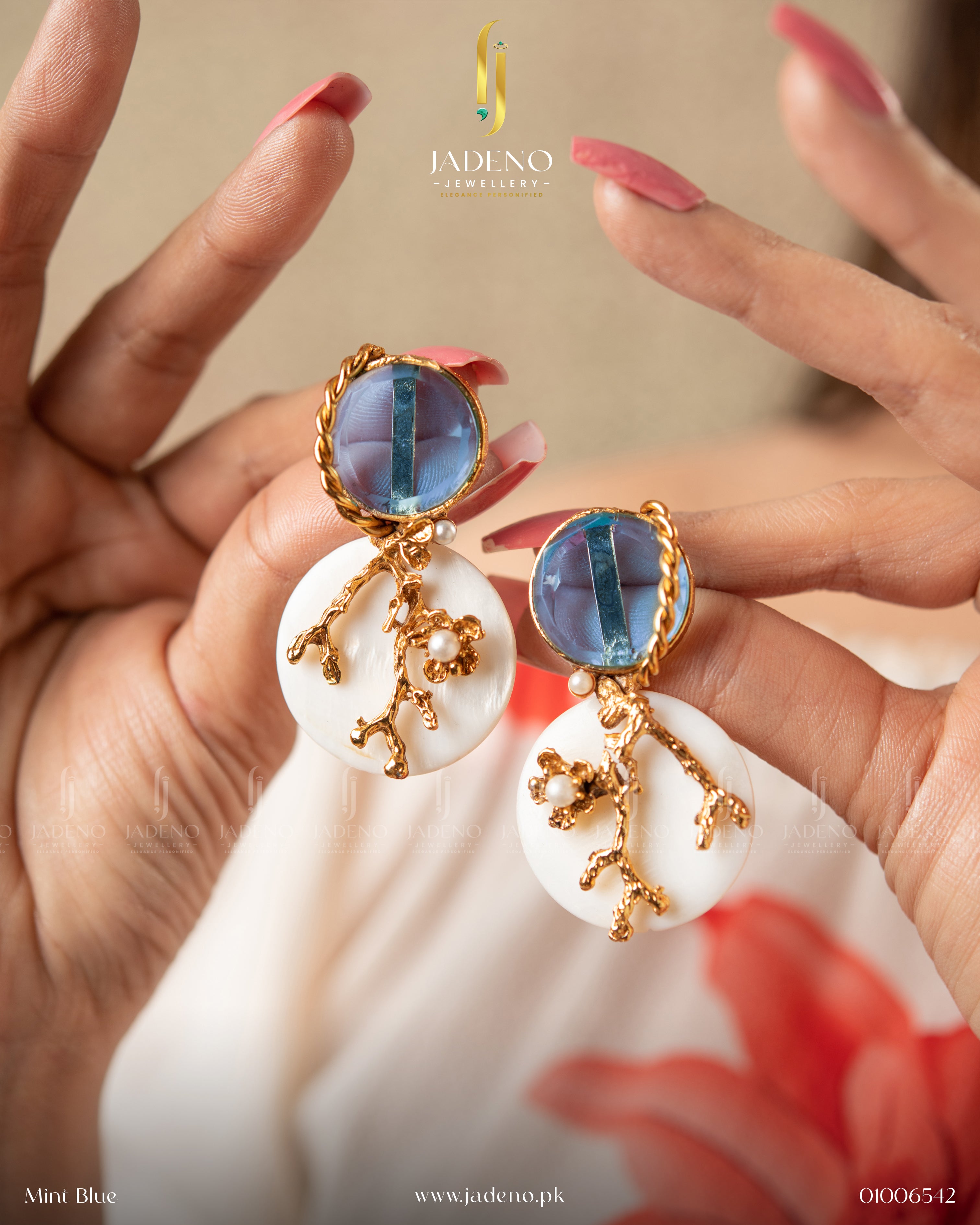Mother Pearl 88 Stones Earrings