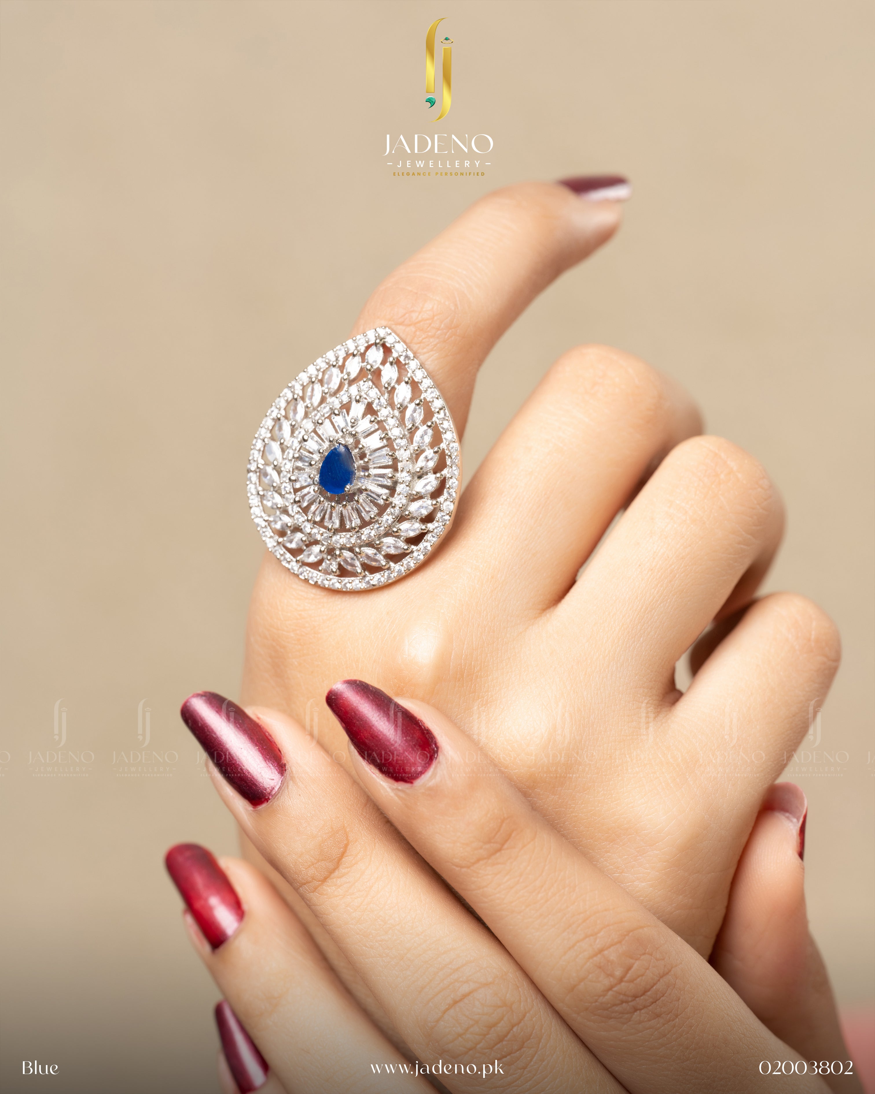 Buy Diamond Cut Silveria AD Zircon Adjustable Ring Online in Pakistan
