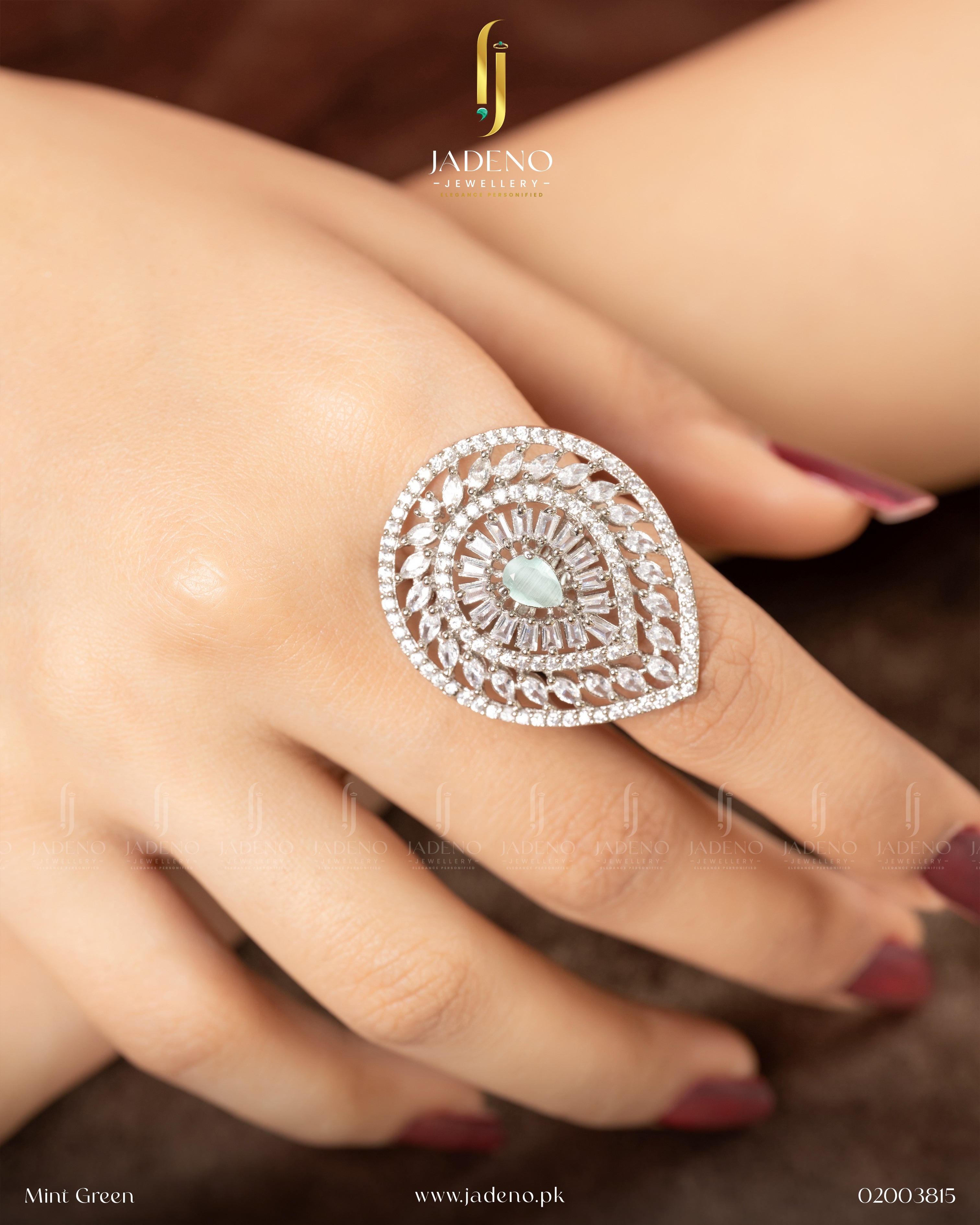 Buy Diamond Cut Silveria AD Zircon Adjustable Ring Online in Pakistan