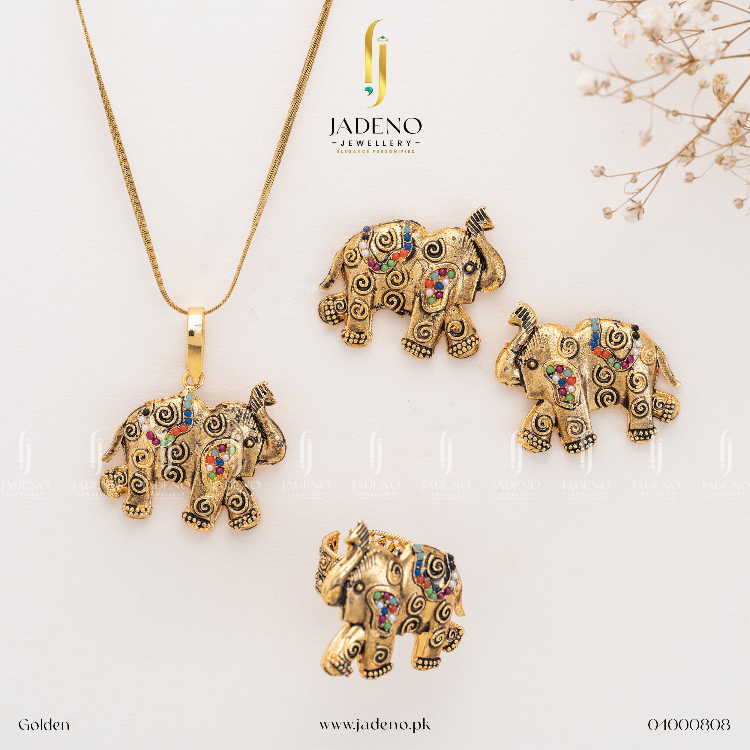 Buy Jassy Antique Elephant Set Online in Pakistan | Jadeno.pk
