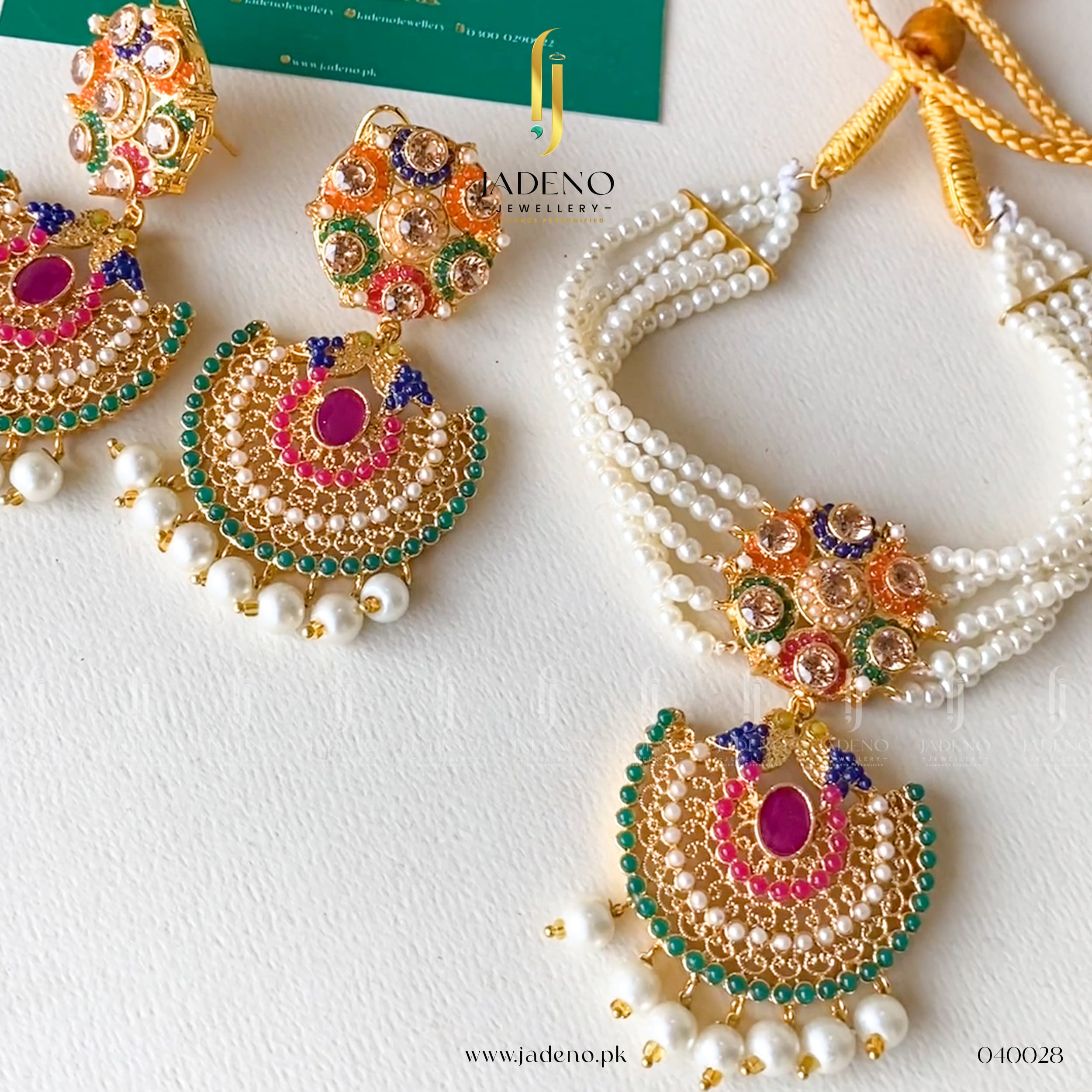 Buy Nakshi Nauratan Choker Set Online in Pakistan | Jadeno.pk
