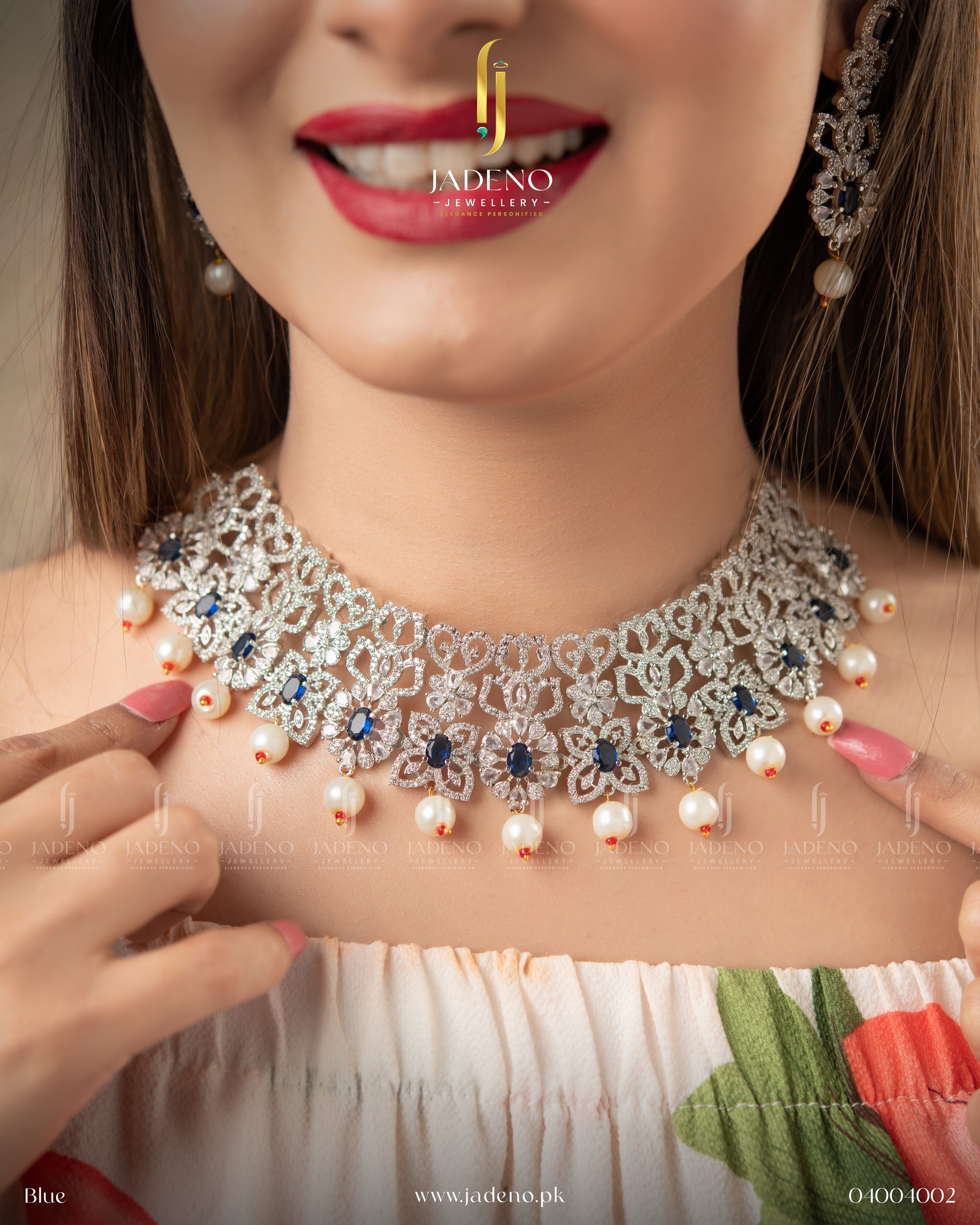 Pure American Diamond Zircon Collar Set