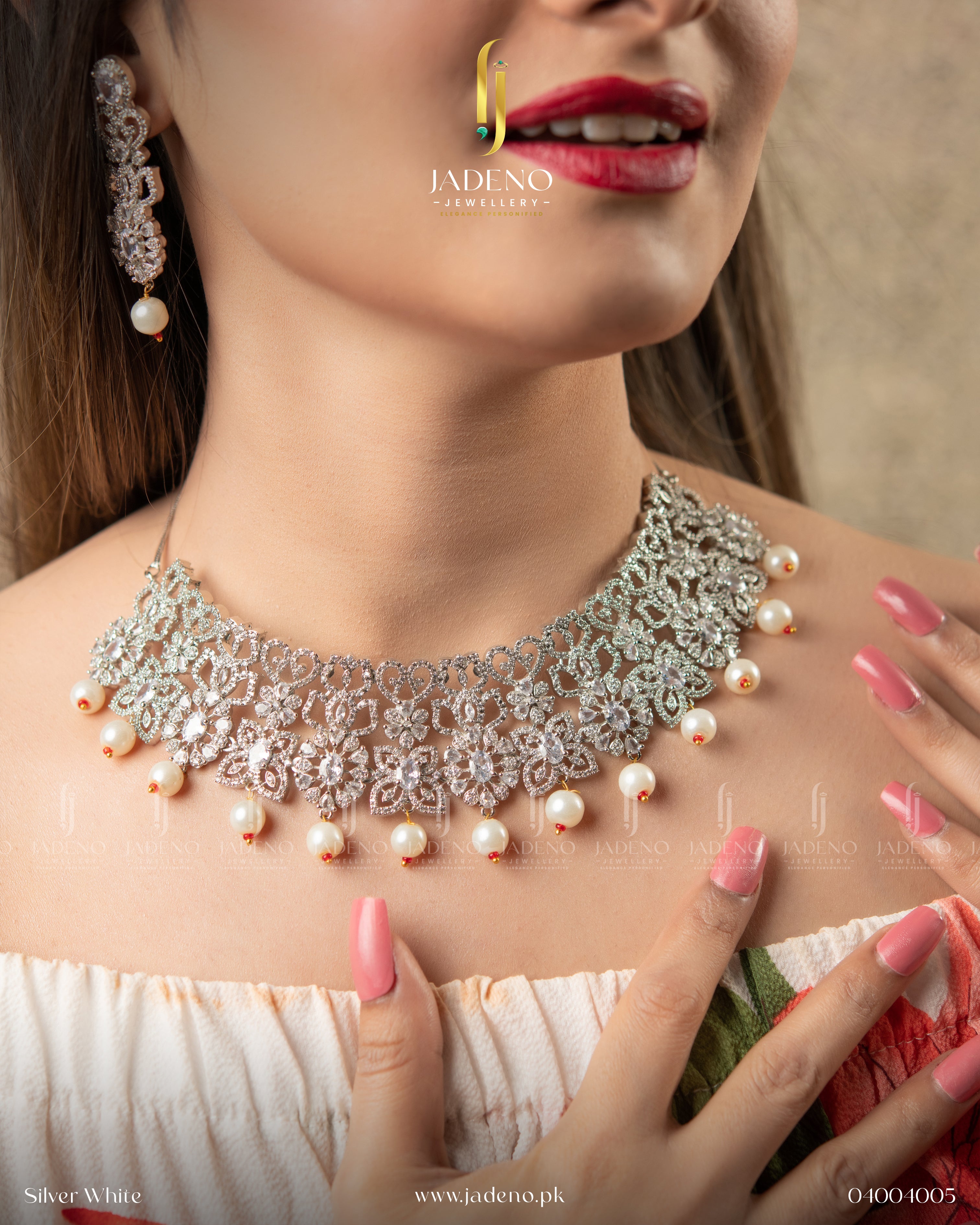 Pure American Diamond Zircon Collar Set
