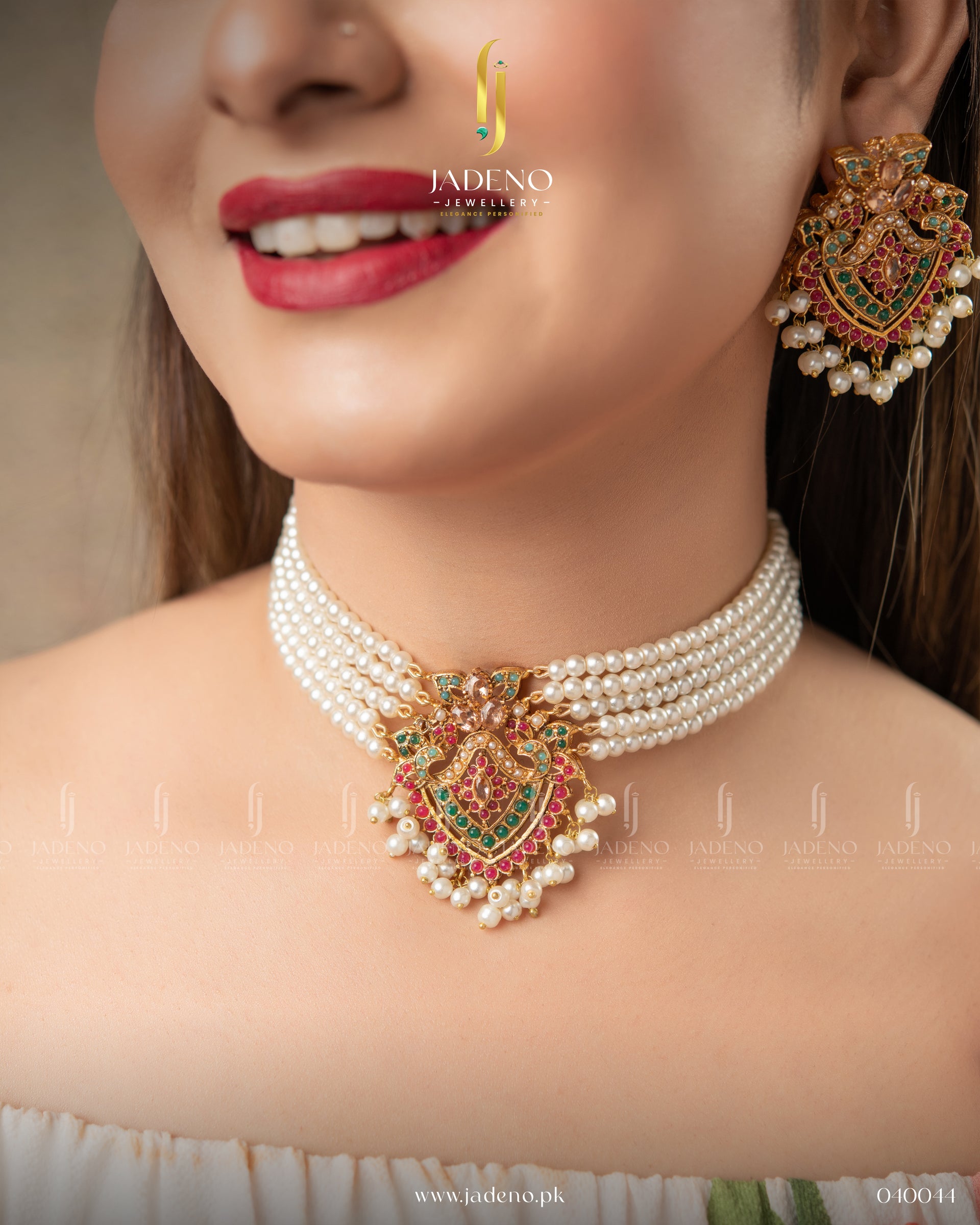 Gold Plated Multi Pearl Choker Set