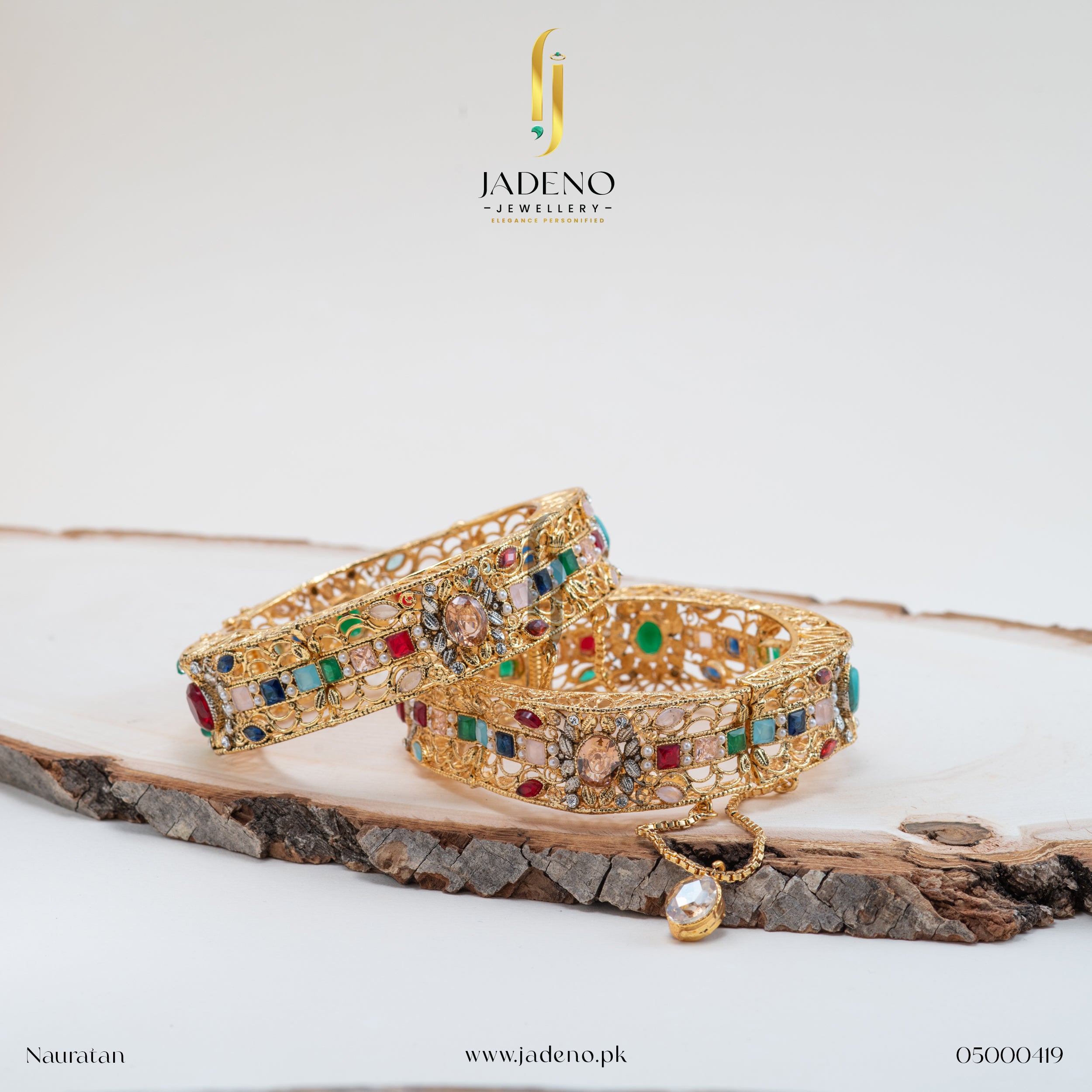 Buy Fabulous Zircon and Gemstone-plated Bangles Online in Pakistan | Jadeno Jewellery 